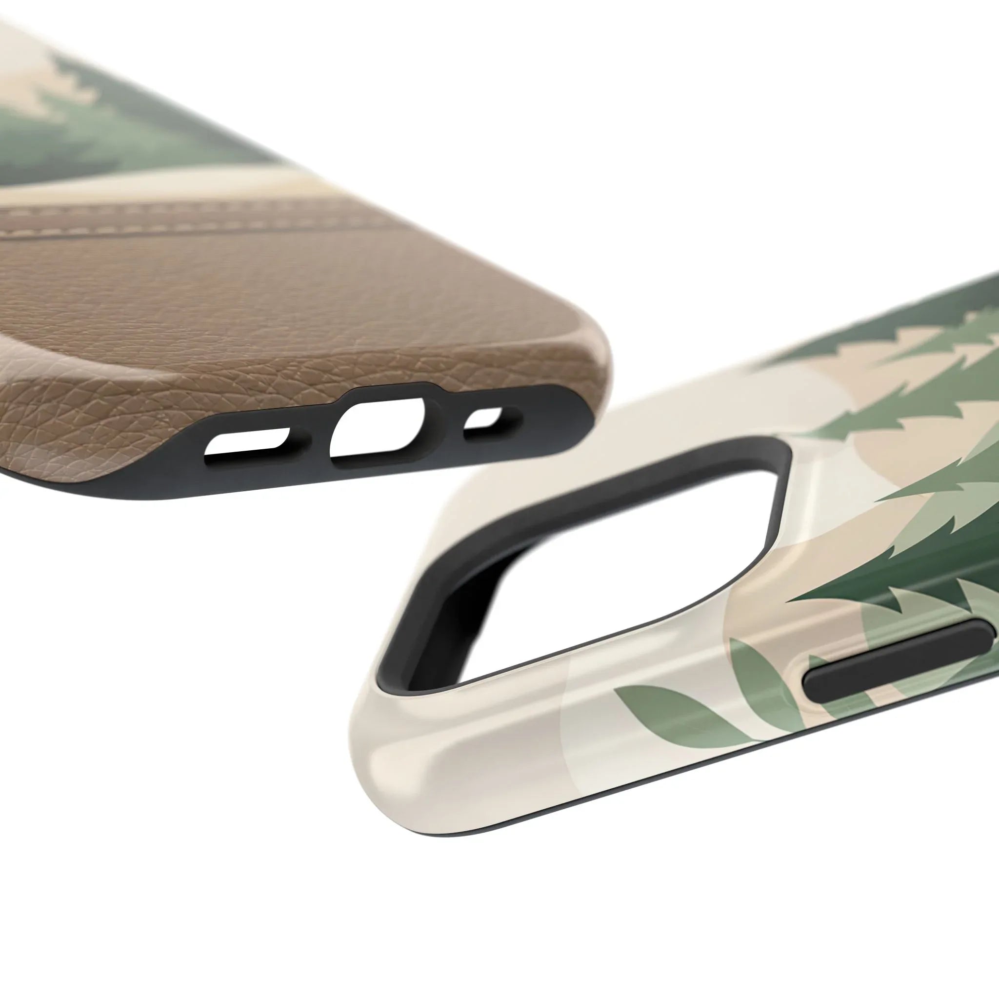 Forest Leather Phone Case for iPhone 11-17 and Galaxy S21-S25 - KARARMDESIGN