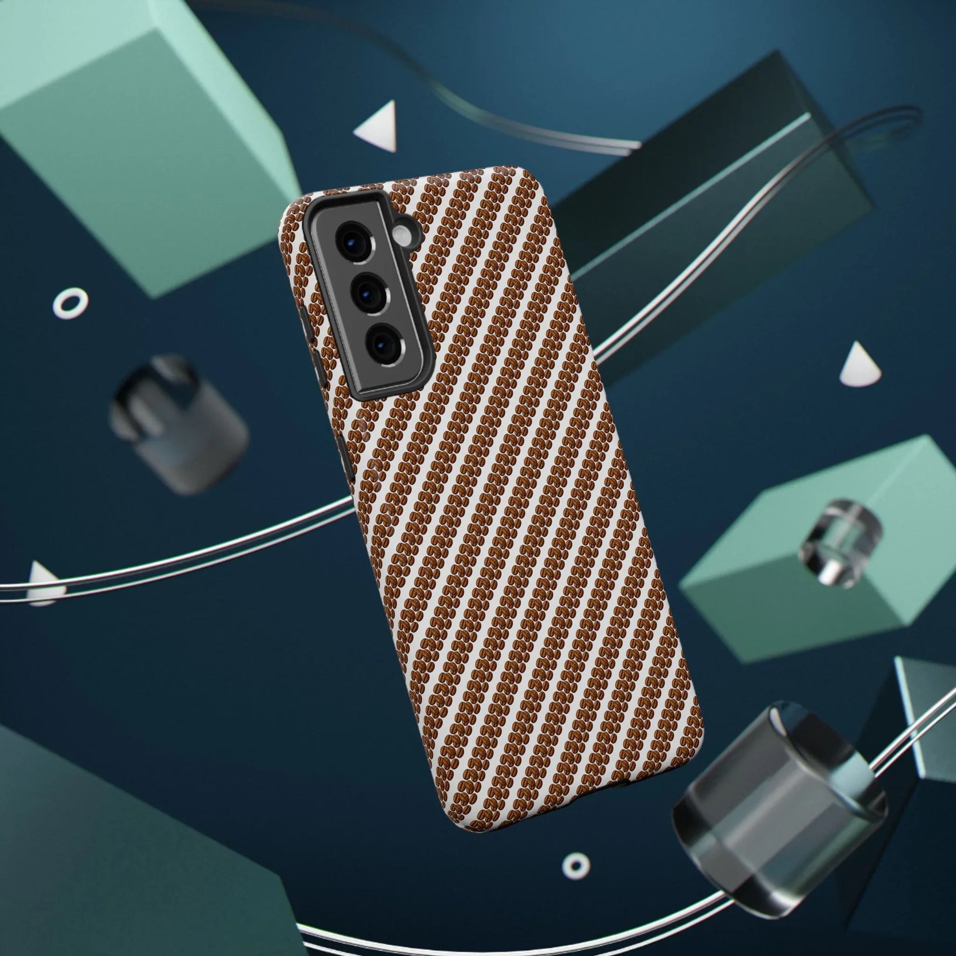Stylish Coffee Pattern Phone Case for iPhone 11–17 and Galaxy S21–S22 - KARARMDESIGN