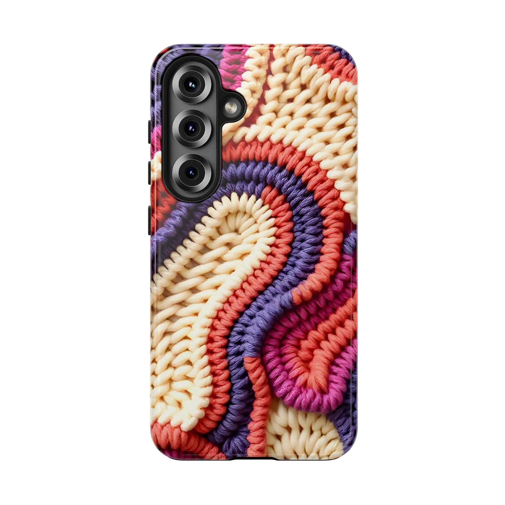 Handwoven Textile Art Phone Case for iPhone 11-17 and Galaxy S21-S25 - KARARMDESIGN