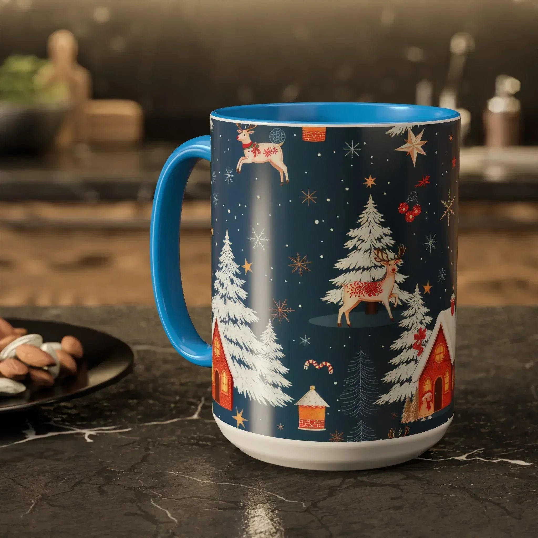 Dark Blue Christmas Mug - Colorful Mugs (11oz, 15oz) - KARARMDESIGN