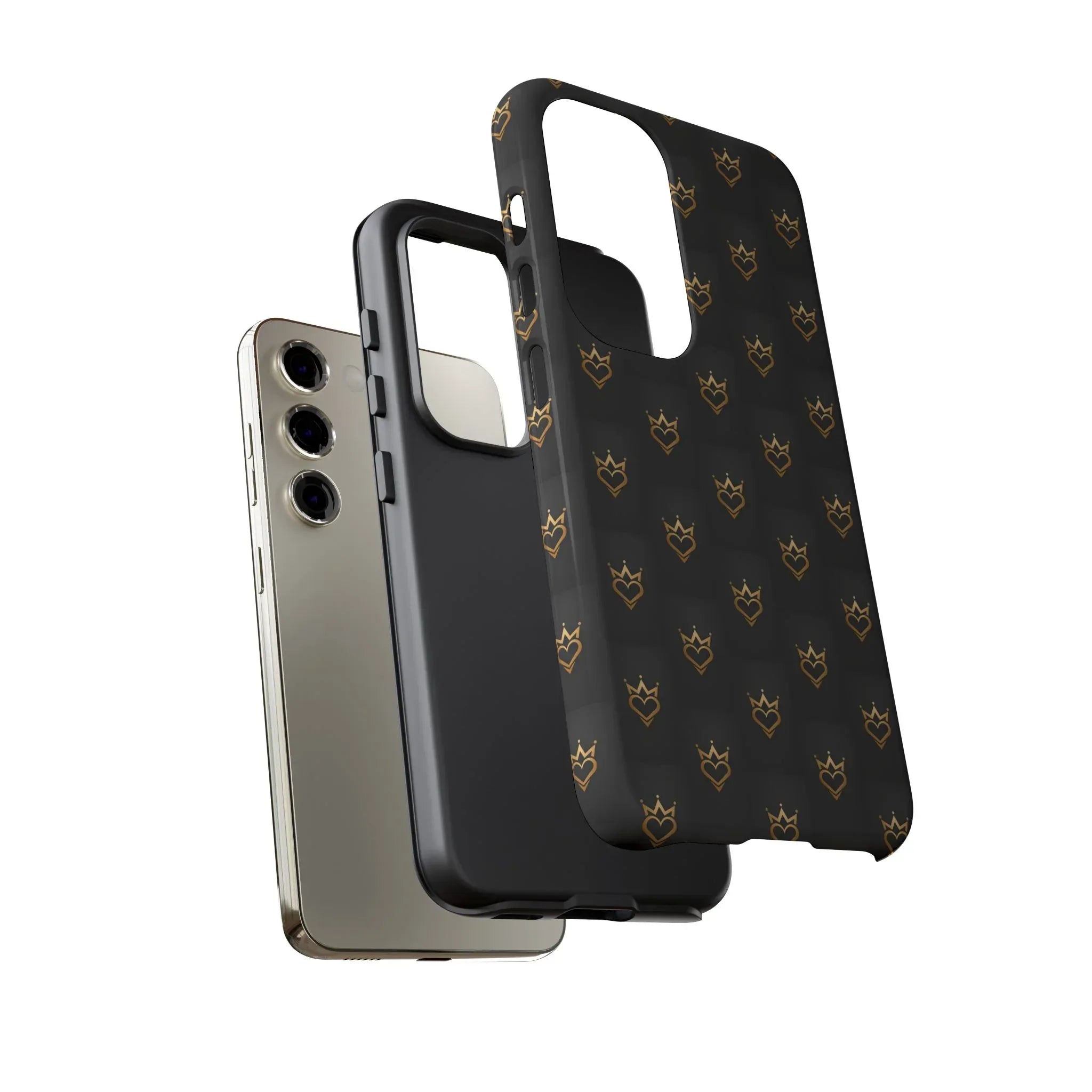 Crowned Heart Doodle Phone Case for iPhone 11-17 & Galaxy S10-S25 - KARARMDESIGN