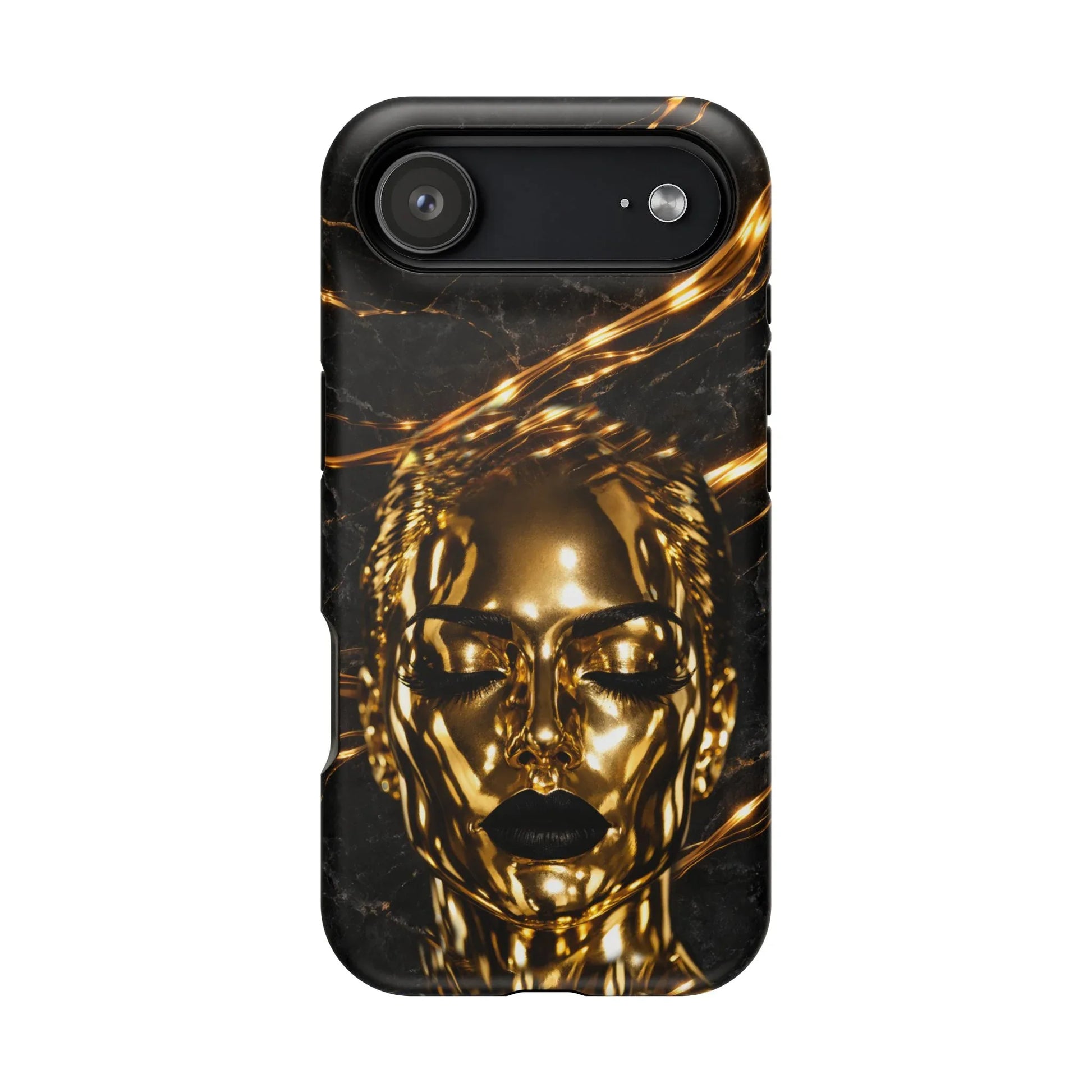 Luxury Gold Portrait Phone Case for iPhone 11-17 and Galaxy S21-S25 - KARARMDESIGN