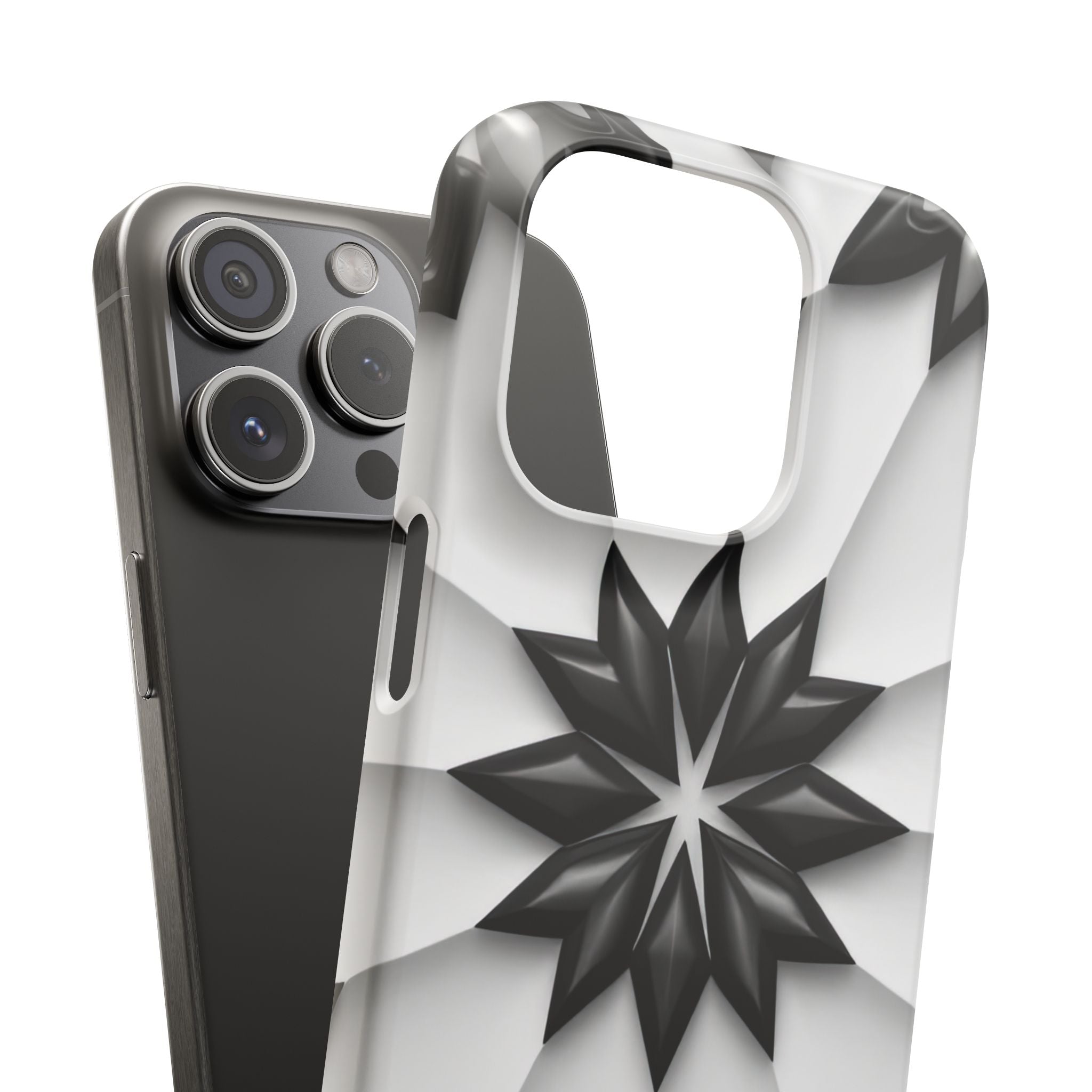 Black & White Geometric Snap Case for iPhone & Samsung Galaxy