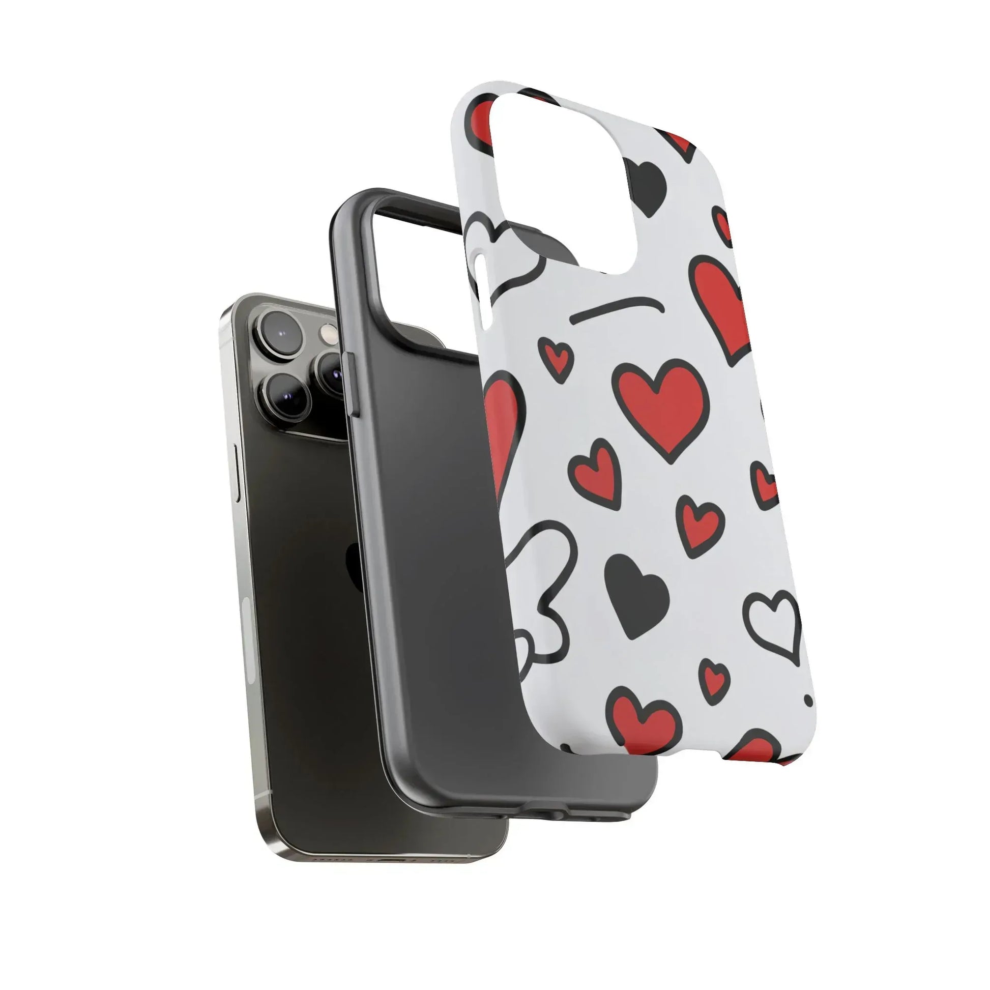 Scattered Hearts Phone Case for iPhone 11-17 and Galaxy S10-S25 - KARARMDESIGN