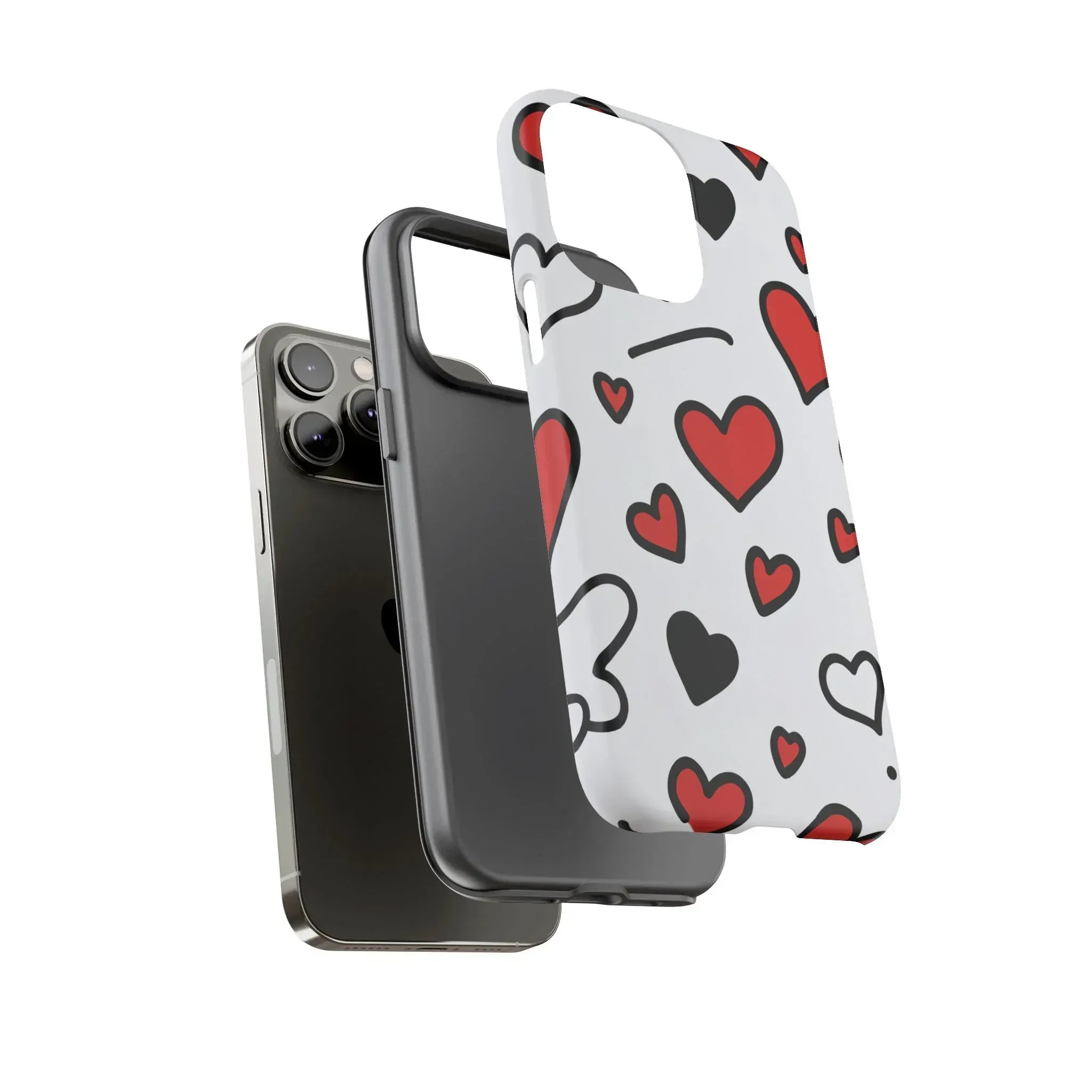 Scattered Hearts Phone Case for iPhone 11-17 and Galaxy S10-S25 - KARARMDESIGN