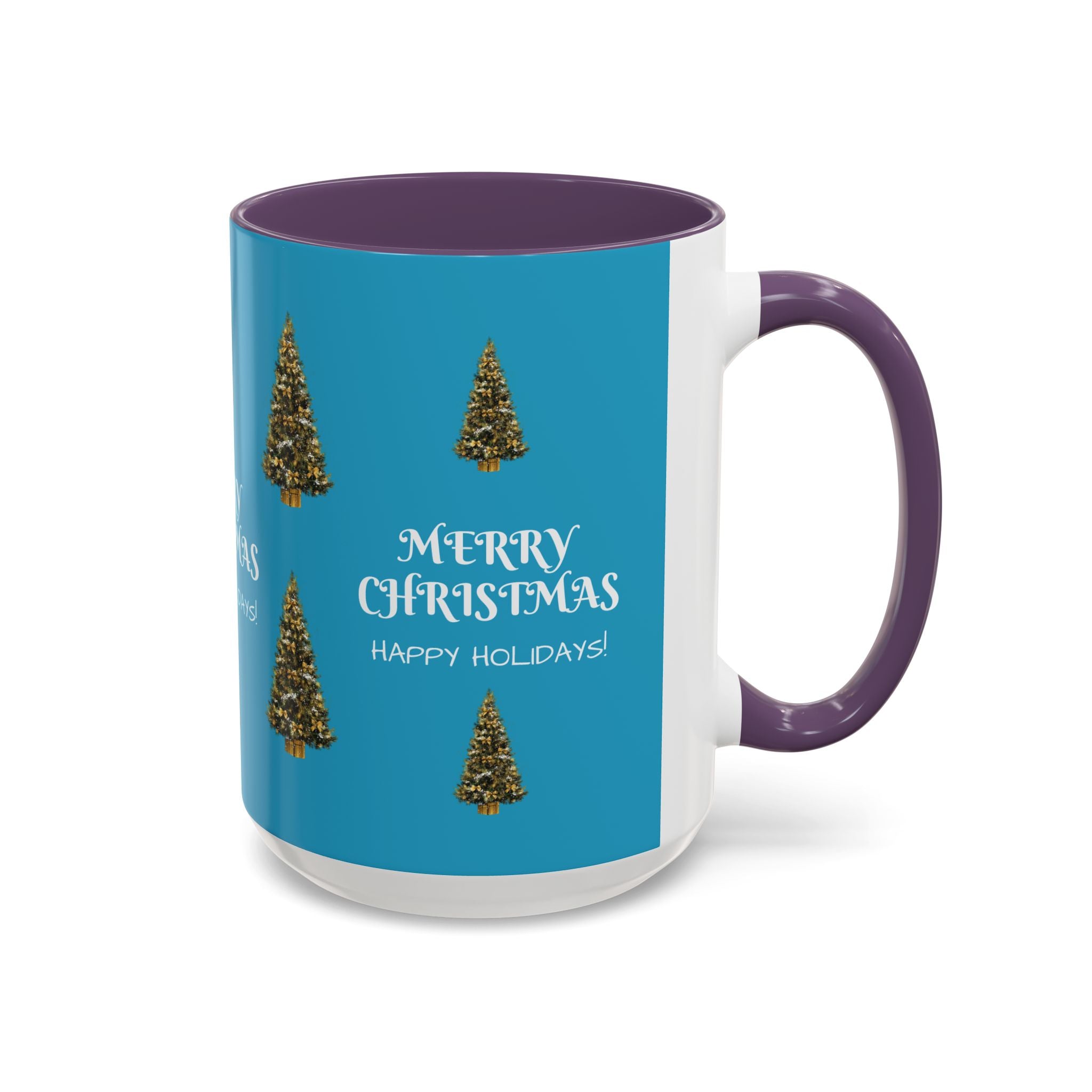 Merry Christmas and Happy Holidays Mug - Accent Coffee Mug (11, 15oz)