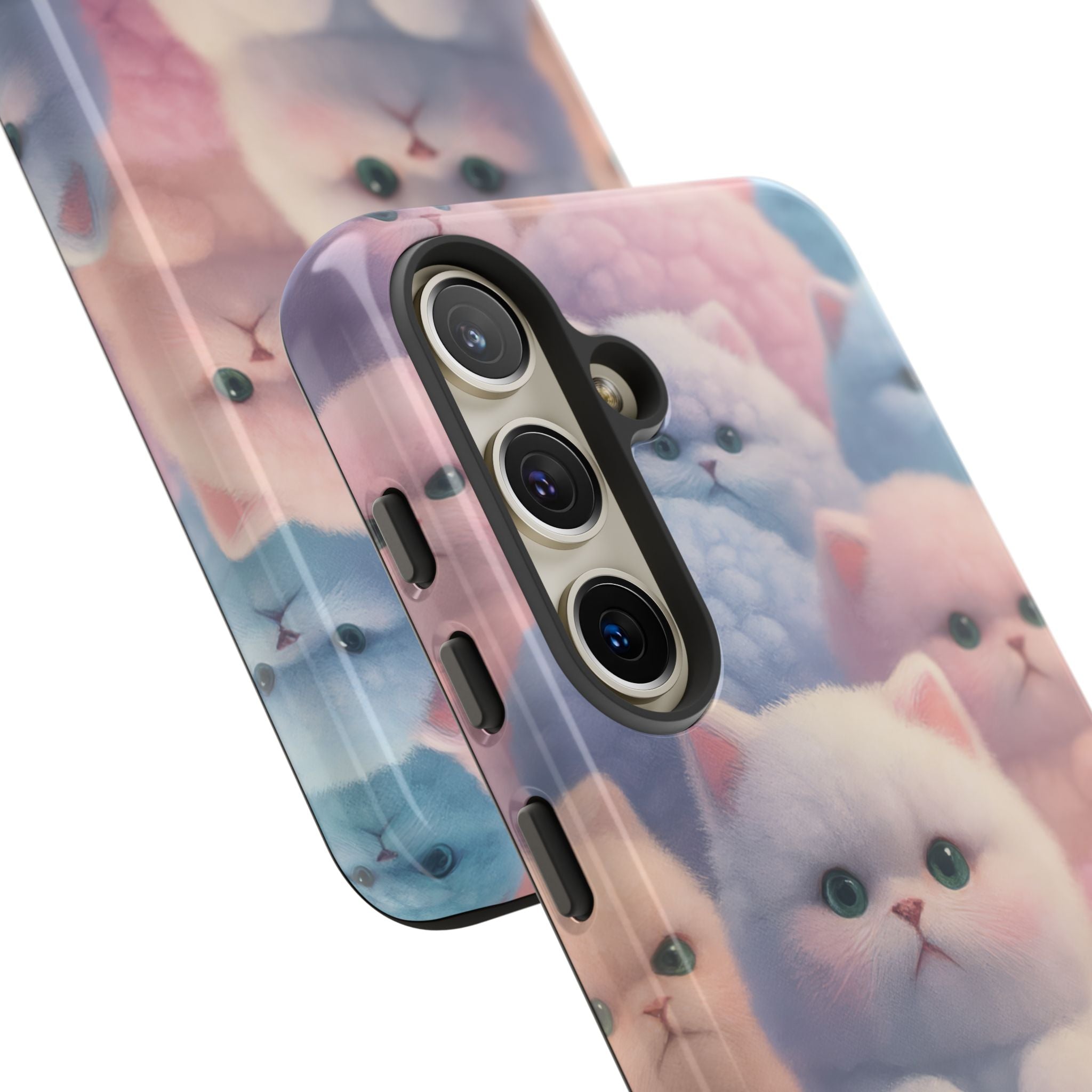 Pastel Kitten Phone Case for iPhone 8-17 and Samsung Galaxy S10-S25 Models - KARARMDESIGN