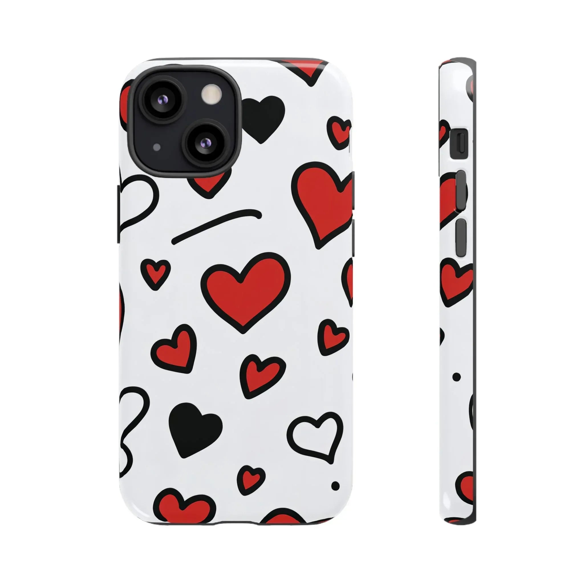 Scattered Hearts Phone Case for iPhone 11-17 and Galaxy S10-S25 - KARARMDESIGN