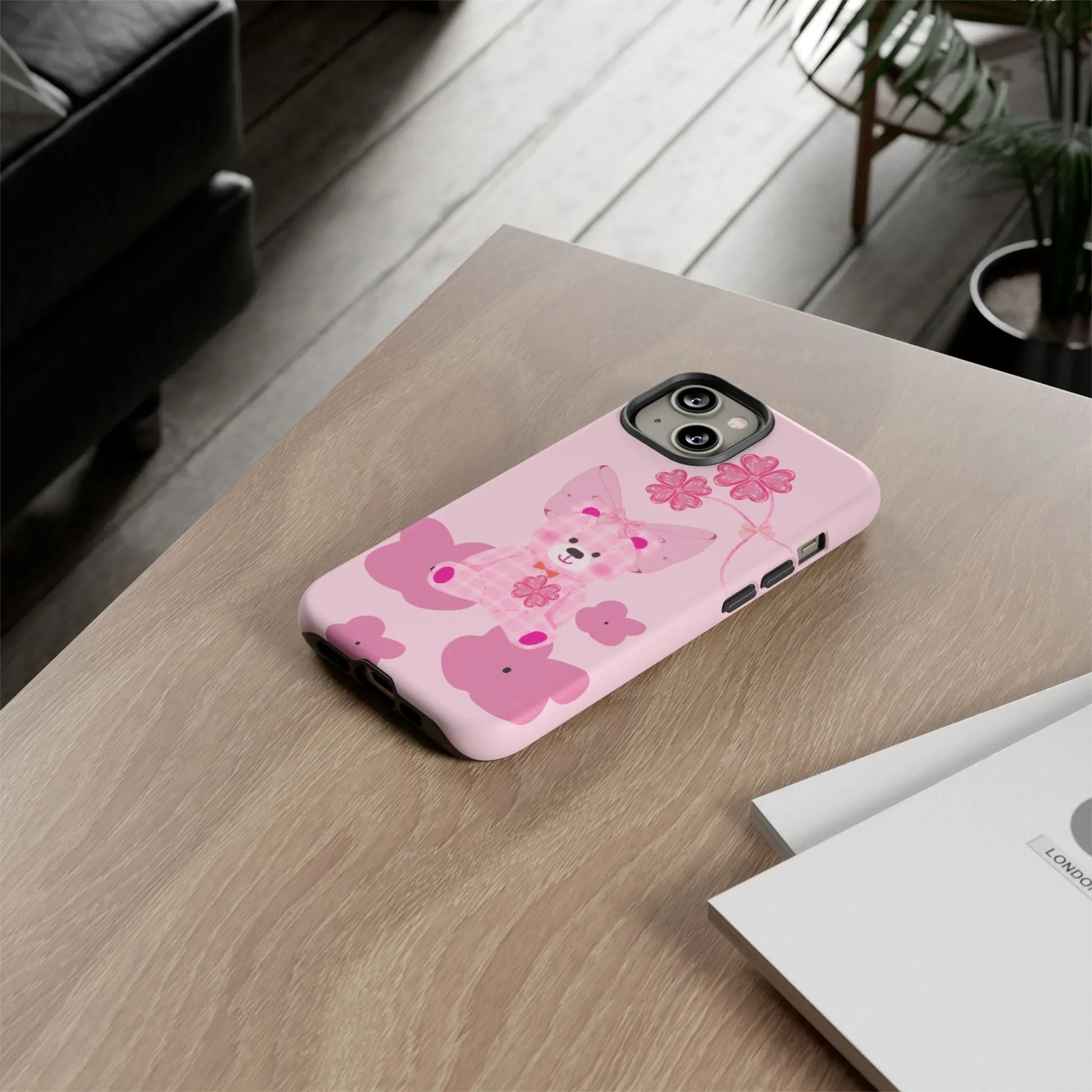 Pink Teddy Bear Phone Cases for iPhone, Pixel and Galaxy - KARARMDESIGN