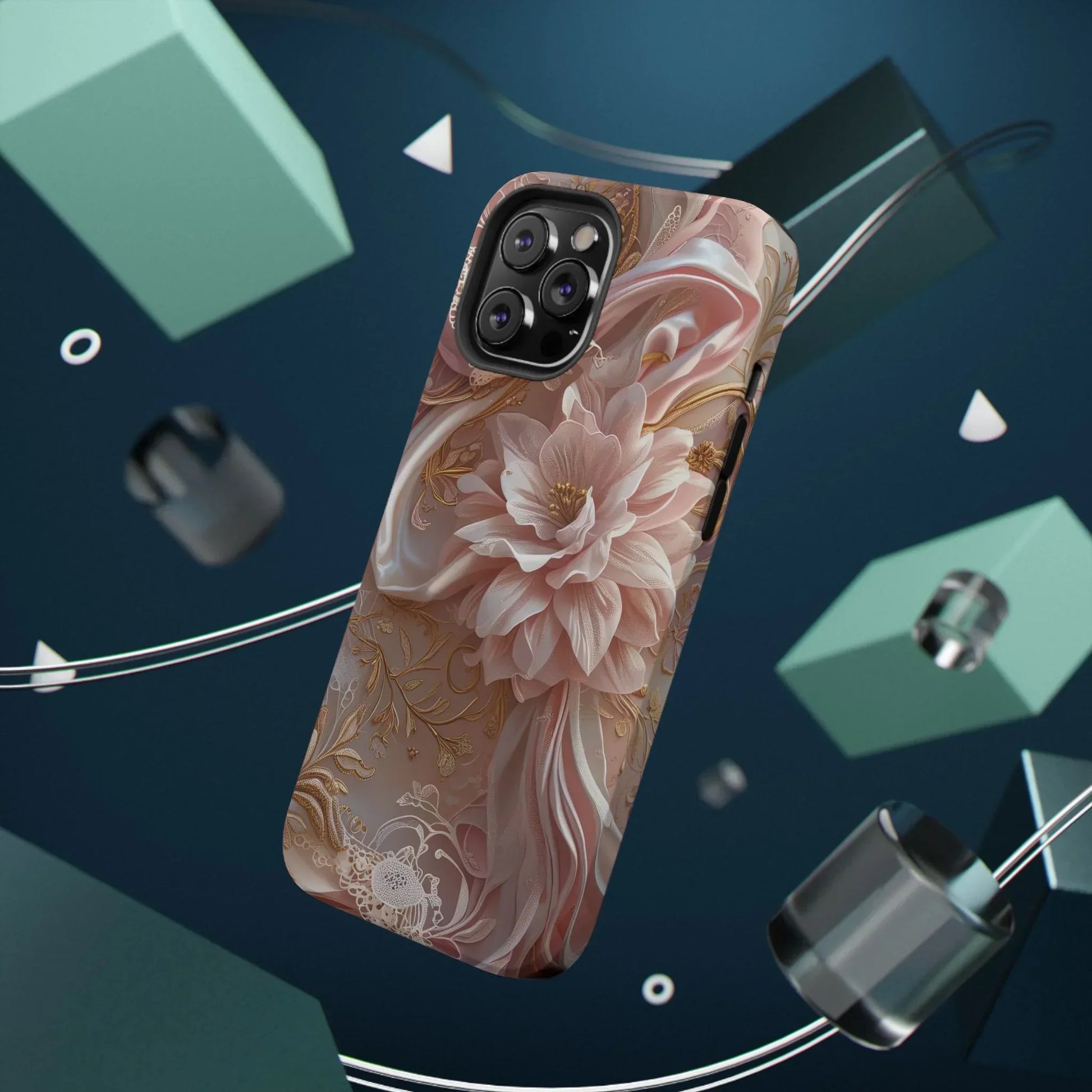 Elegant Floral Impact-Resistant Phone Case for iPhone 12-16 and Samsung Galaxy S21-S22 Models - KarArmDesign