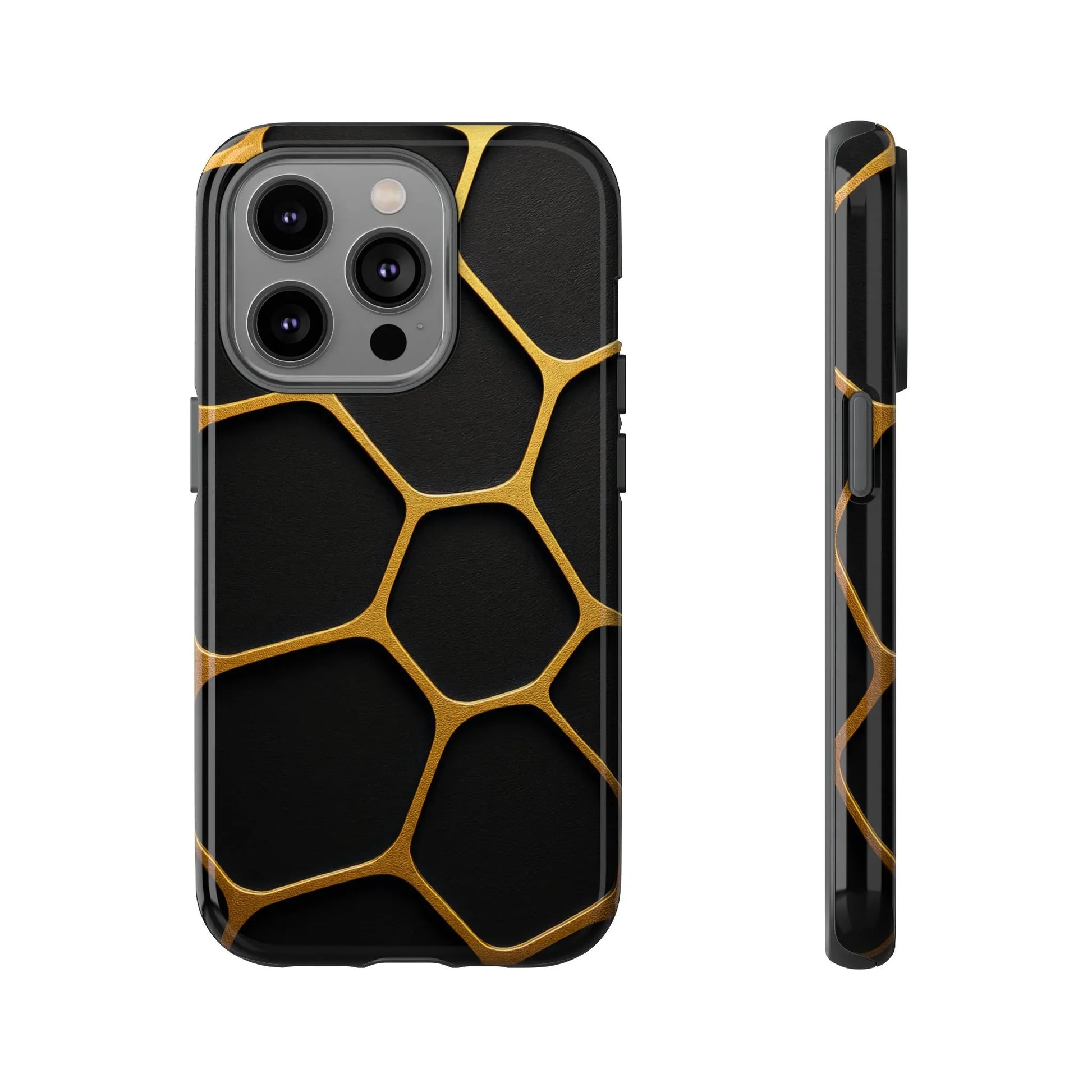 Golden Cellscape Phone Case for iPhone 8-17 and Galaxy S20-S25 - KARARMDESIGN