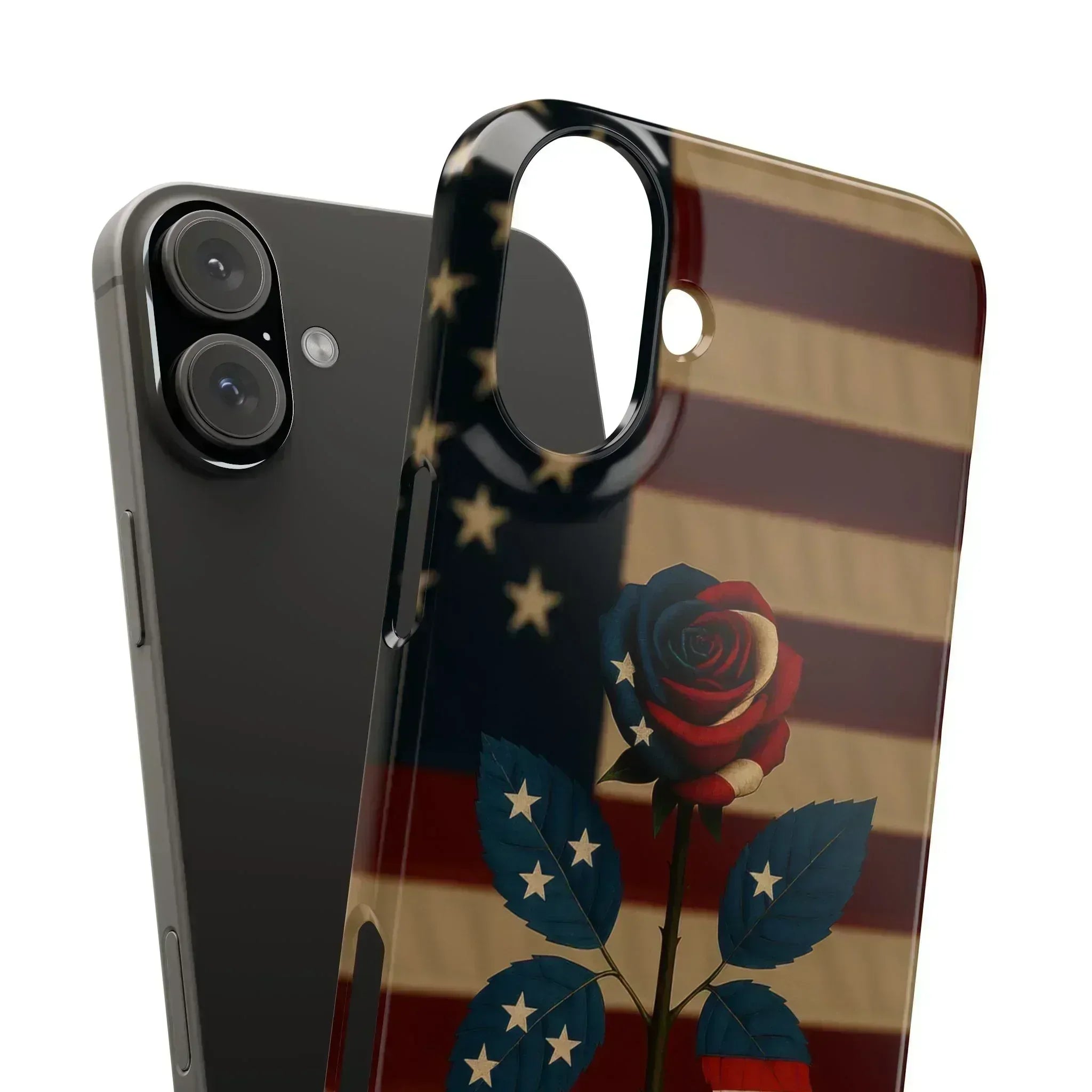 American Rose Flag Phone Case for iPhone 8-16 and Galaxy S10-S24 - KARARMDESIGN