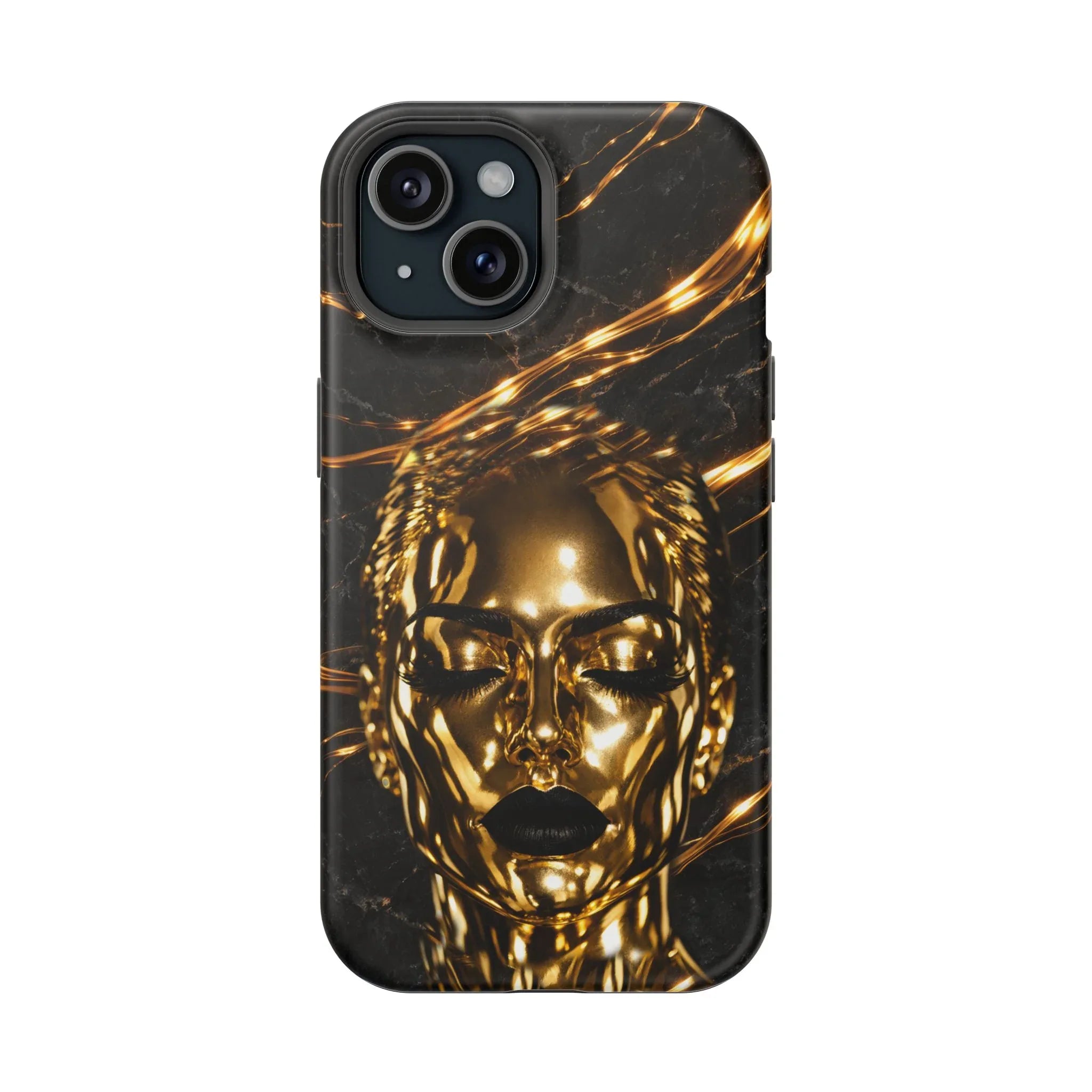 Luxury Gold Portrait Phone Case for iPhone 11-17 and Galaxy S21-S25 - KARARMDESIGN