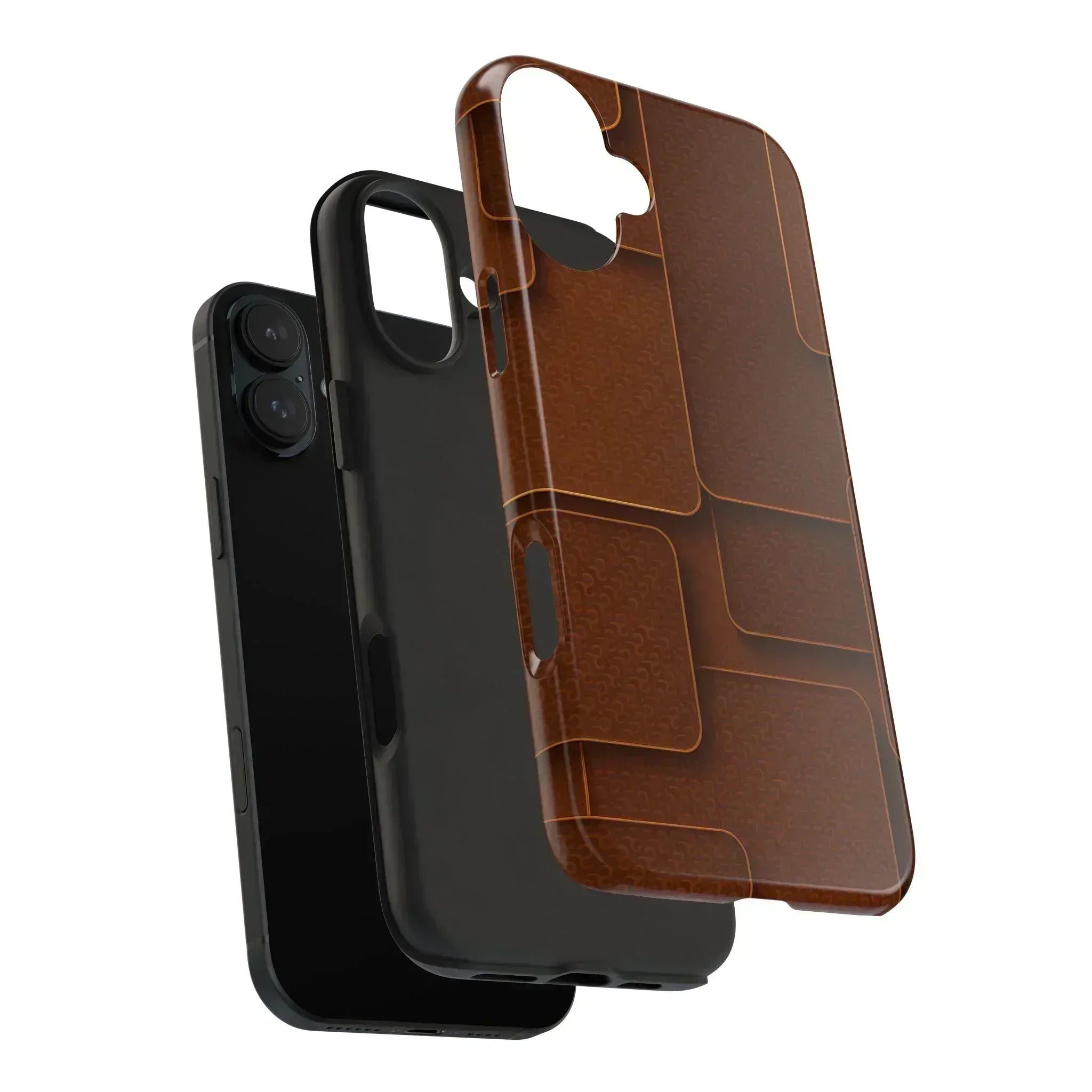 Textured Brown Phone Case for iPhone 7-16 and Samsung Galaxy S21-S24 - KARARMDESIGN