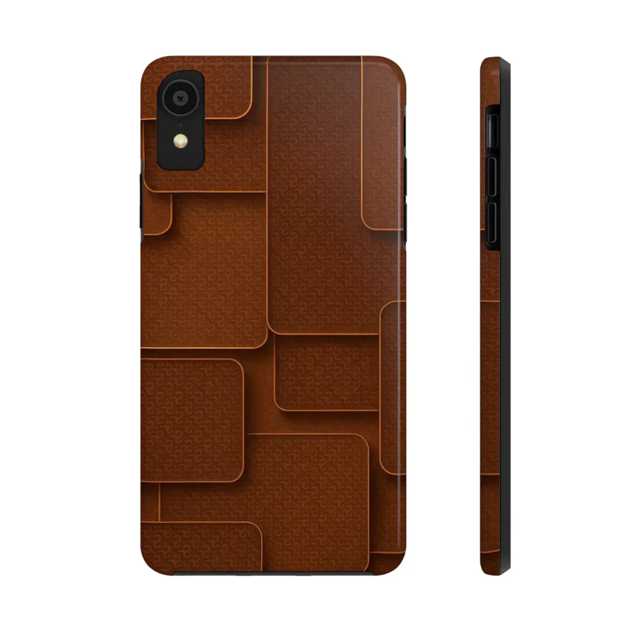Textured Brown Phone Case for iPhone 7-16 and Samsung Galaxy S21-S24 - KARARMDESIGN