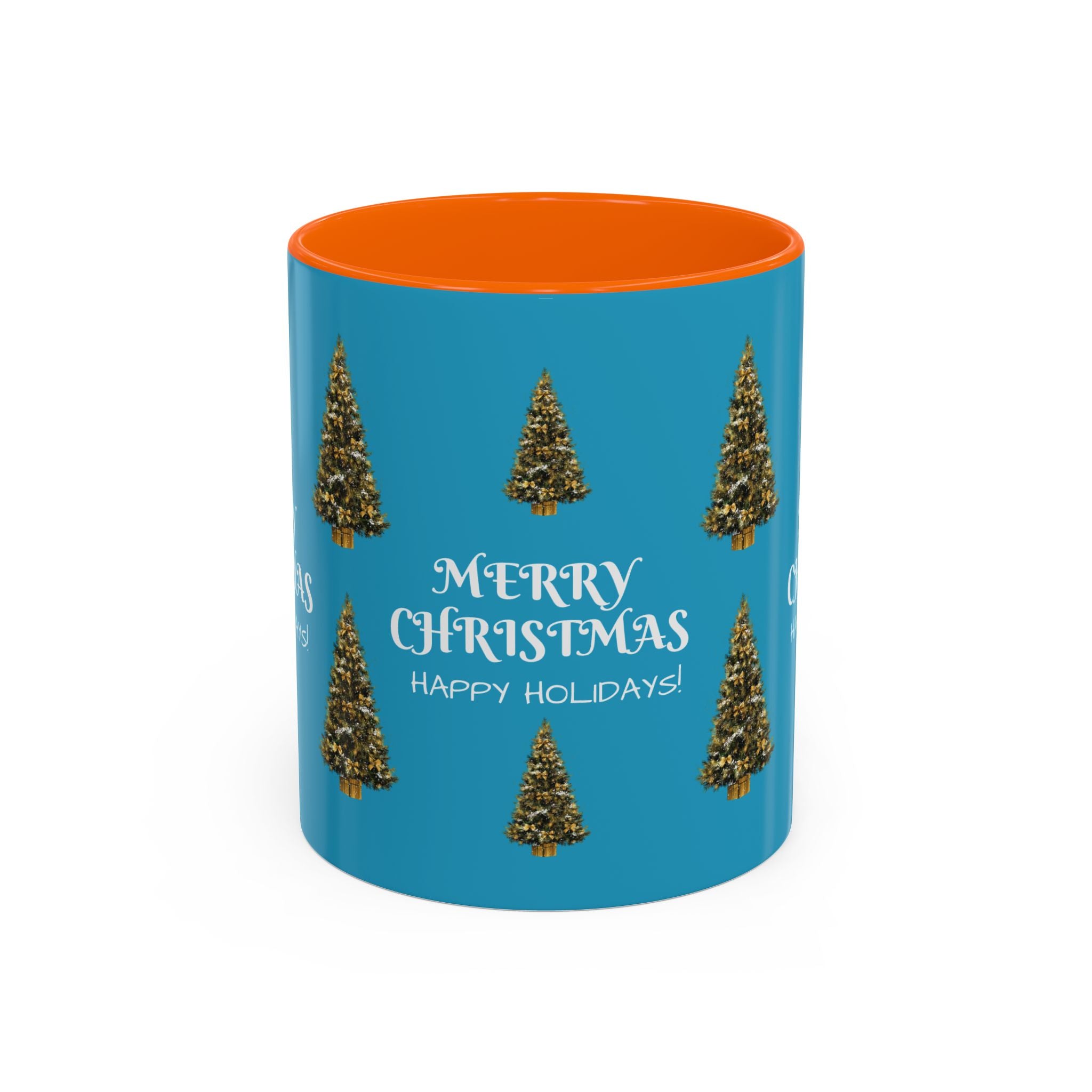 Merry Christmas and Happy Holidays Mug - Accent Coffee Mug (11, 15oz)