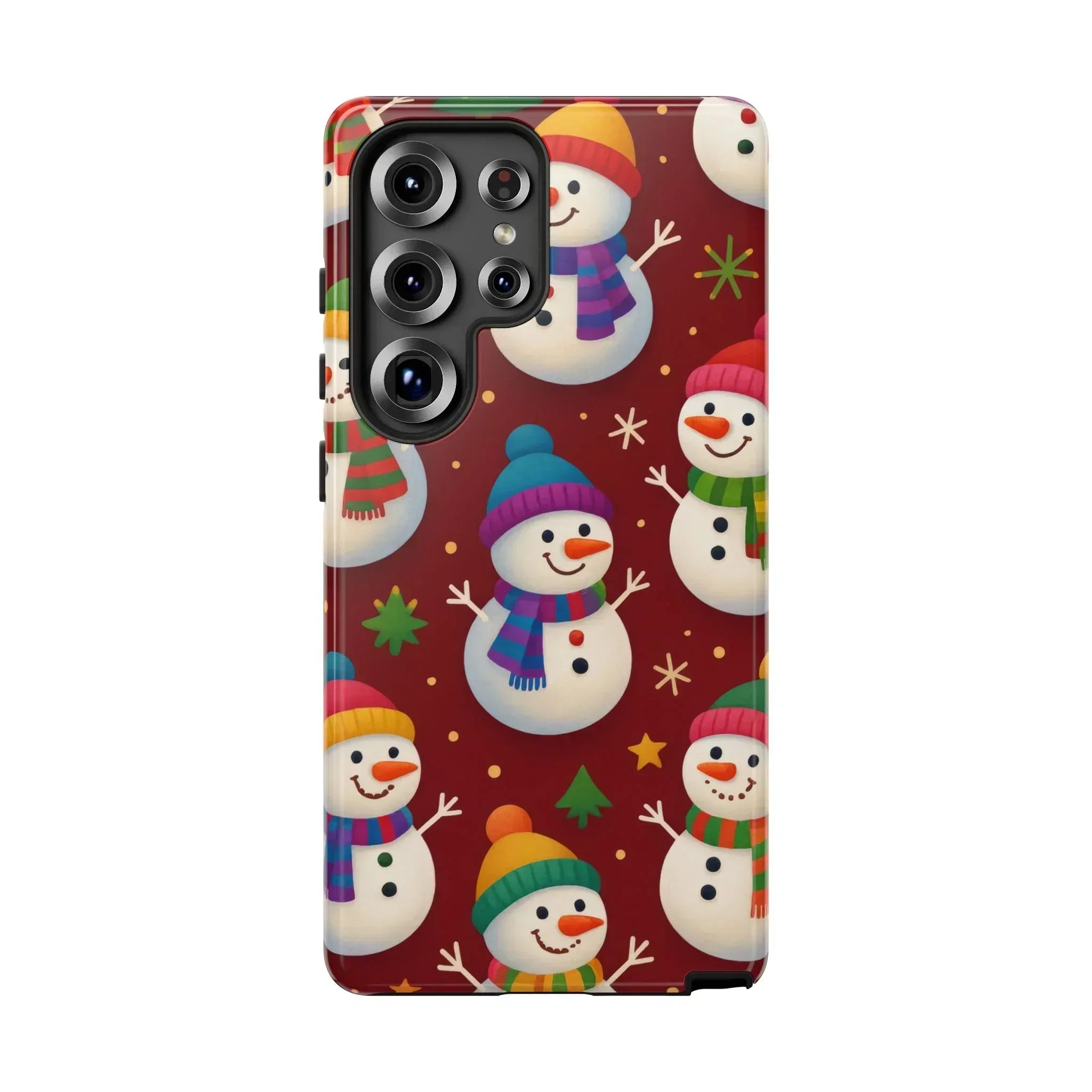 Festive Snowmen Parade Phone Case for iPhone 11–17 and Galaxy S10–S25 - KARARMDESIGN