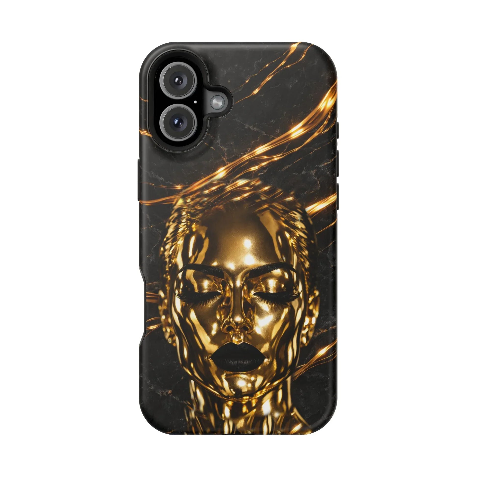 Luxury Gold Portrait Phone Case for iPhone 11-17 and Galaxy S21-S25 - KARARMDESIGN