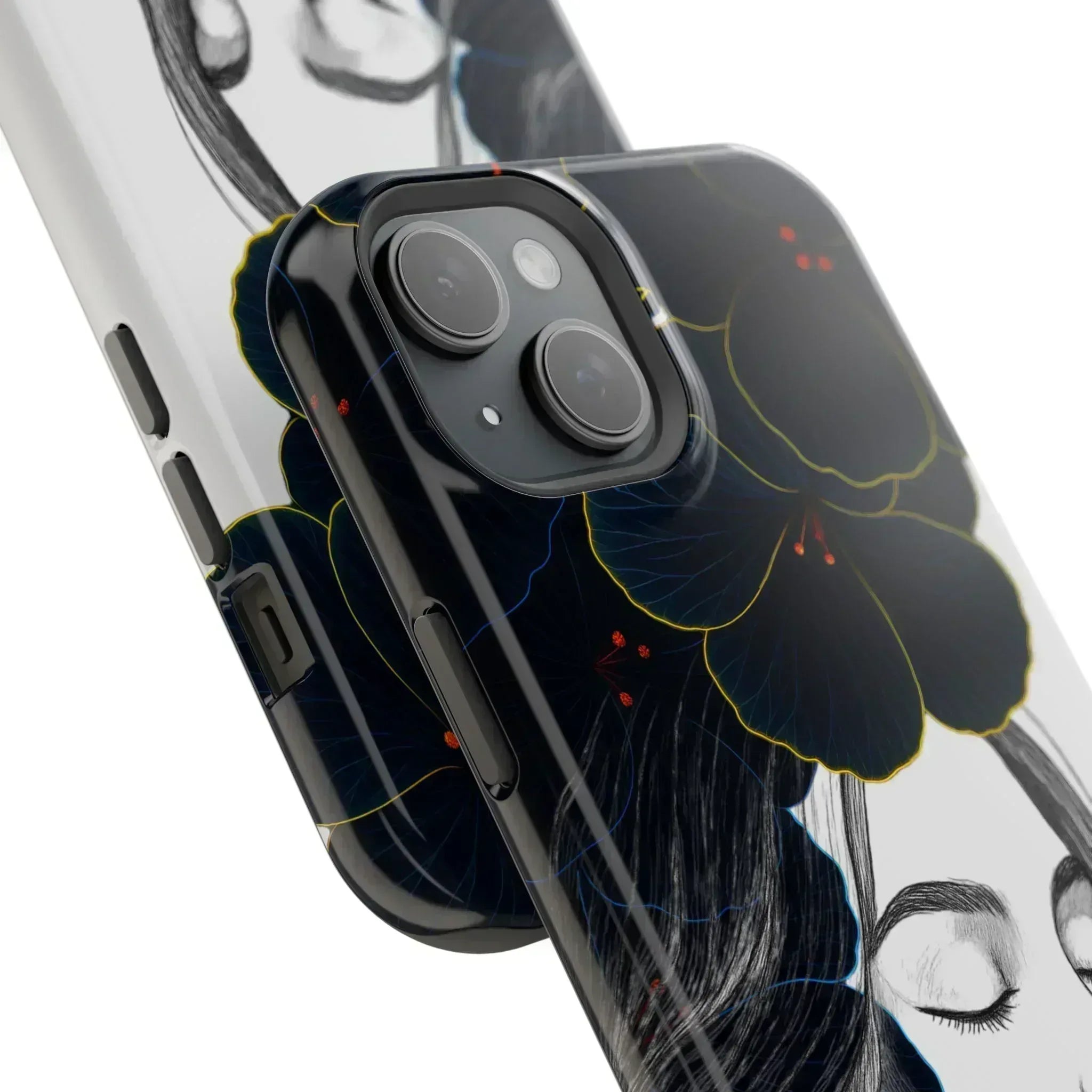 Dark Floral Elegance Phone Case for iPhone 13-16 - KARARMDESIGN