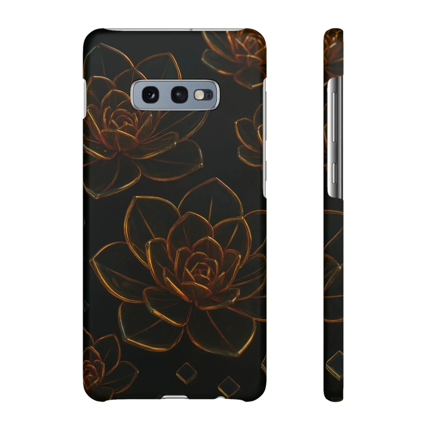 Glass Flower Phone Case for iPhone 7-16 and Galaxy S10-S24 Models