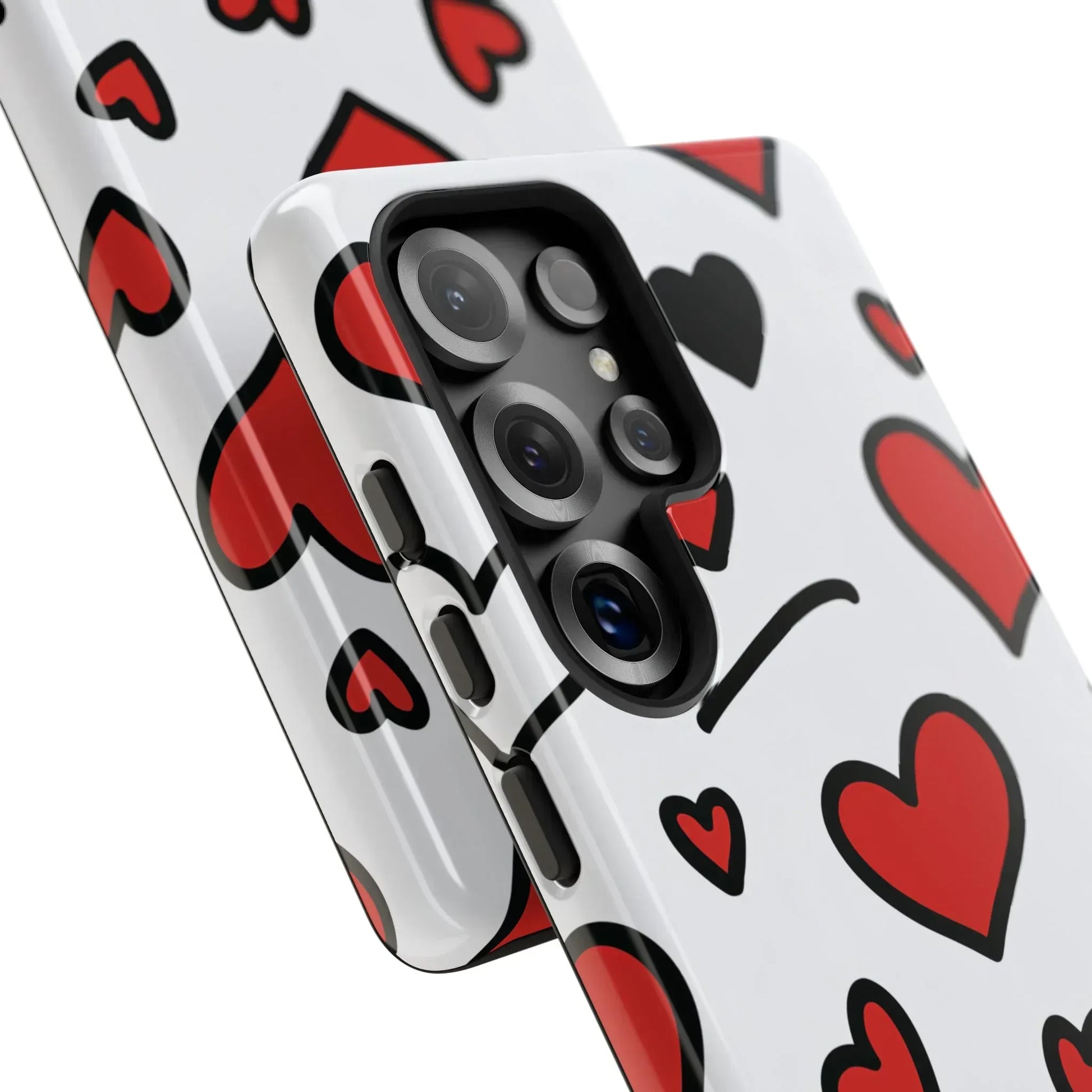 Scattered Hearts Phone Case for iPhone 11-17 and Galaxy S10-S25 - KARARMDESIGN