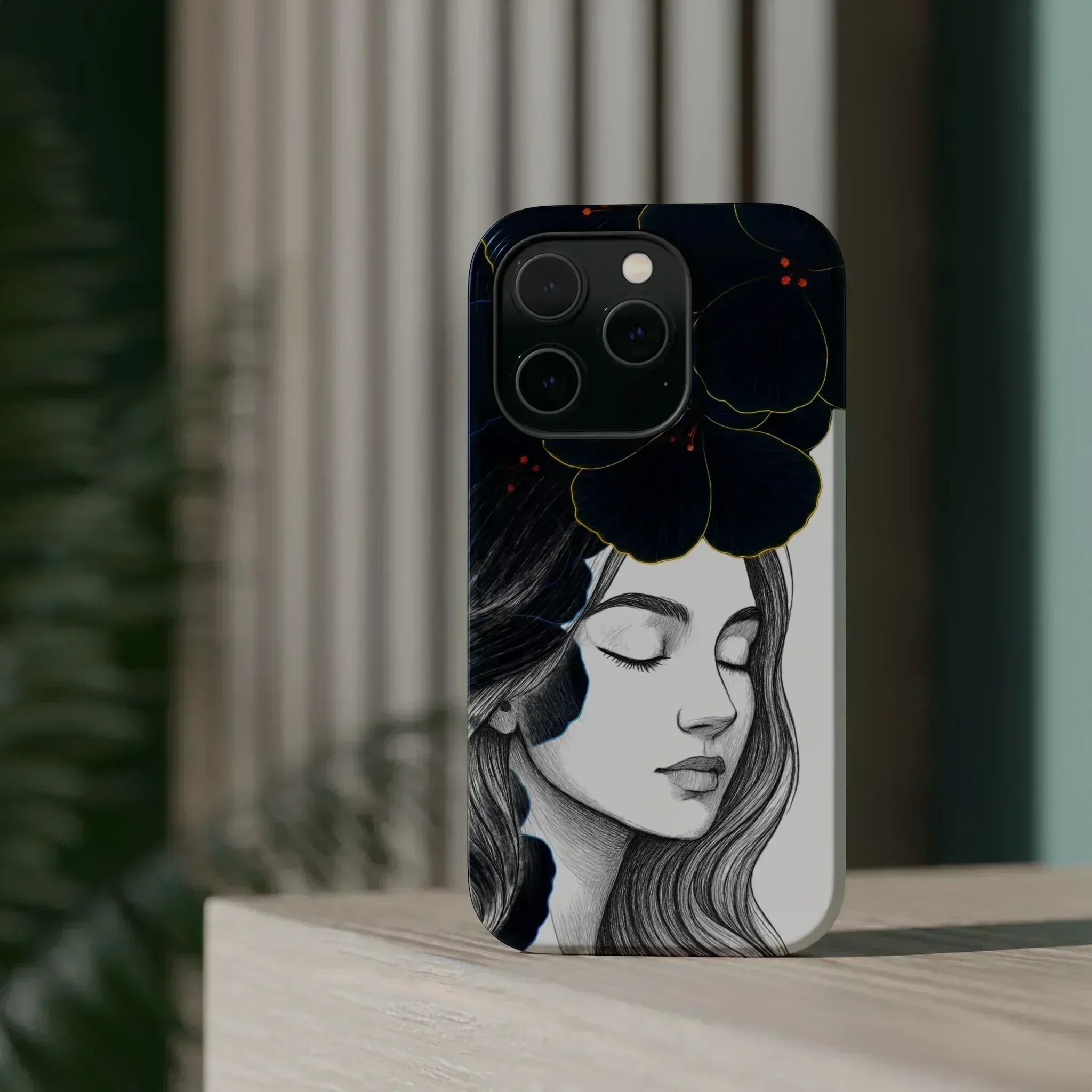 Dark Floral Elegance Phone Case for iPhone 13-16 - KARARMDESIGN