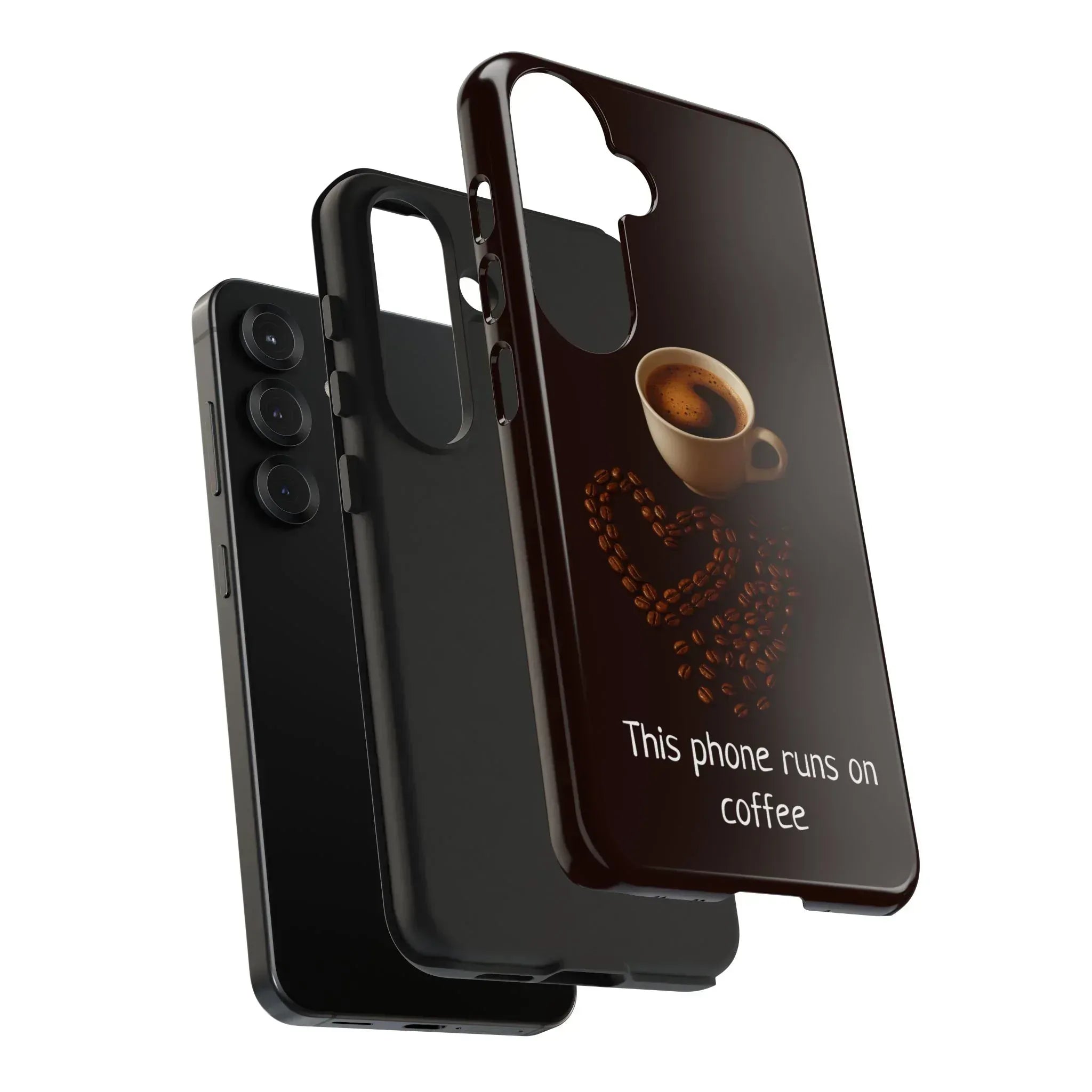 This Phone Runs On Coffee Quote Phone Case for iPhone and Galaxy - KARARMDESIGN