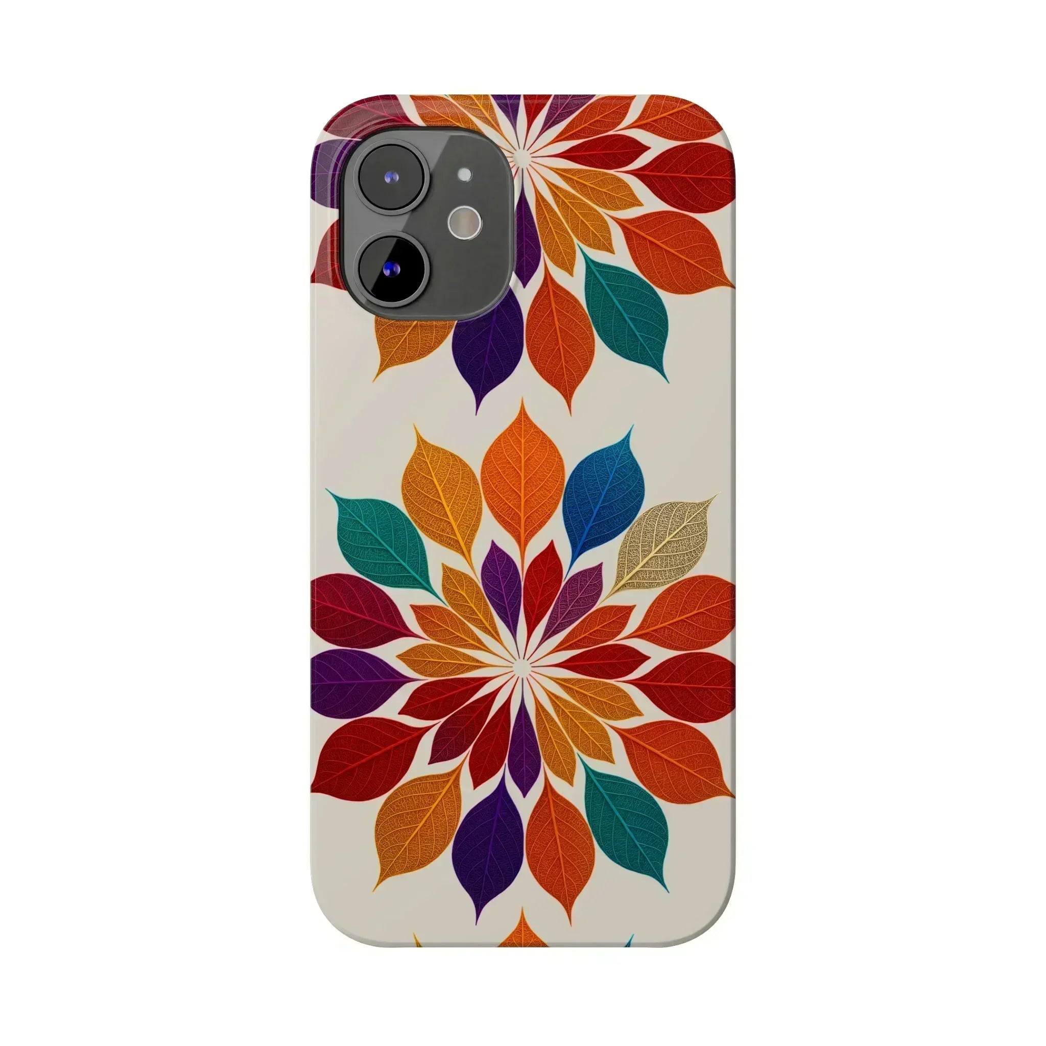 Leaf Mandala Phone Case for iPhone 11-16 - KARARMDESIGN