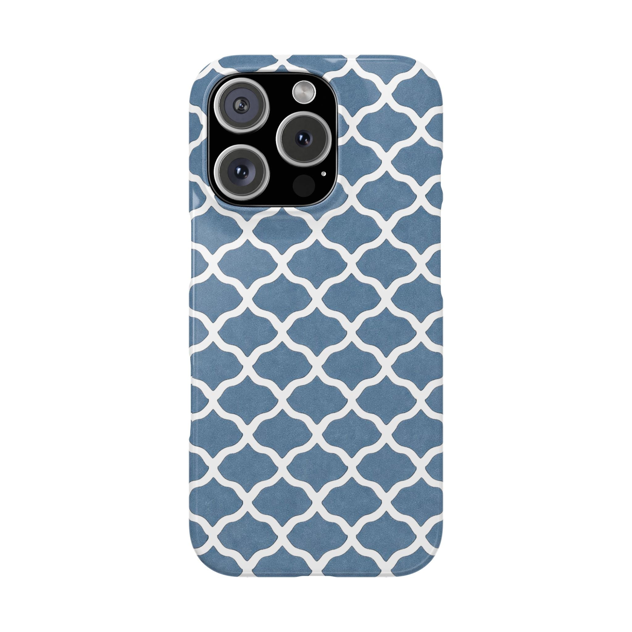 Azure Lattice Pattern Phone Case Slim Phone Cases for iPhone 11-17