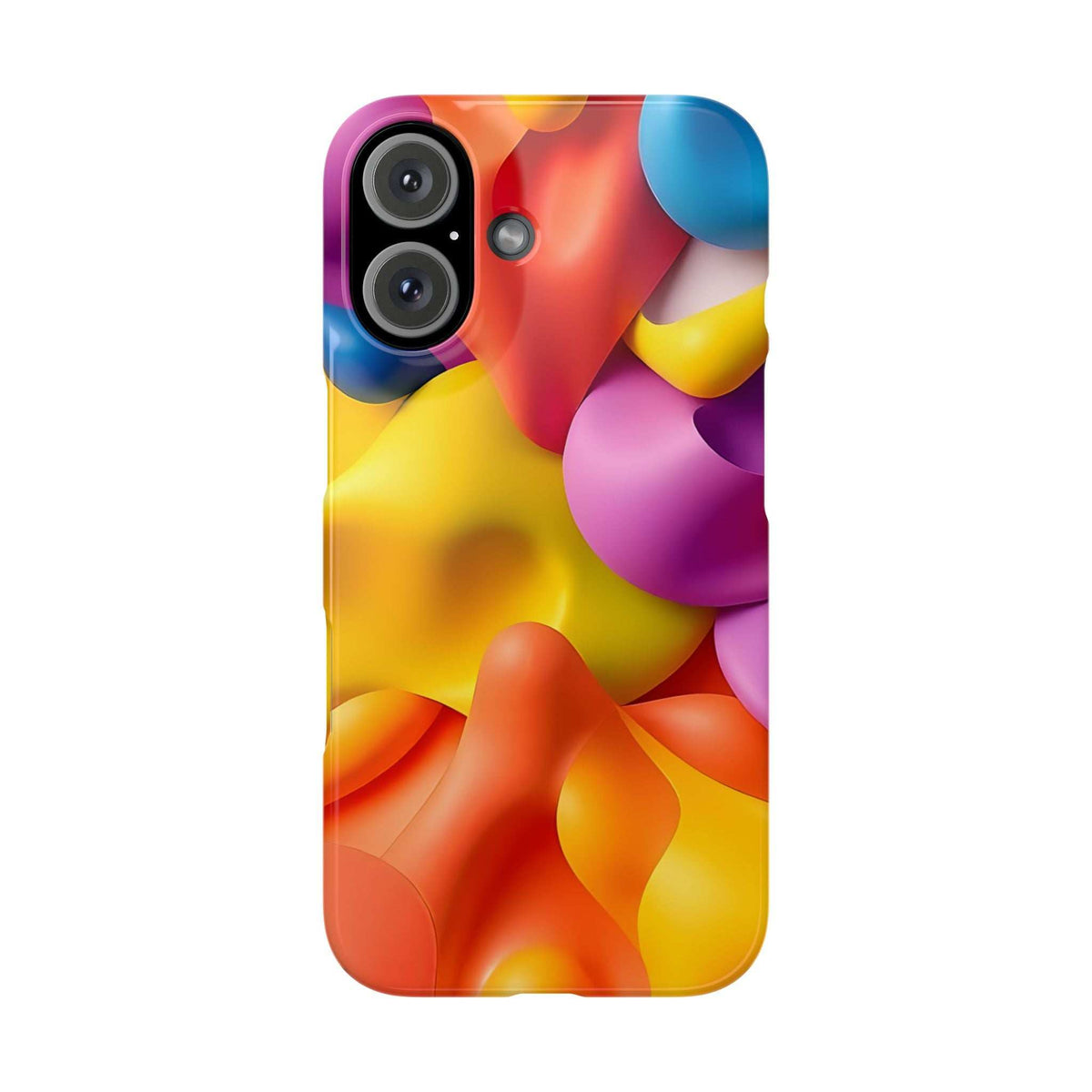 Abstract multicolor phone case for iPhone 11-17 with raised camera cutouts