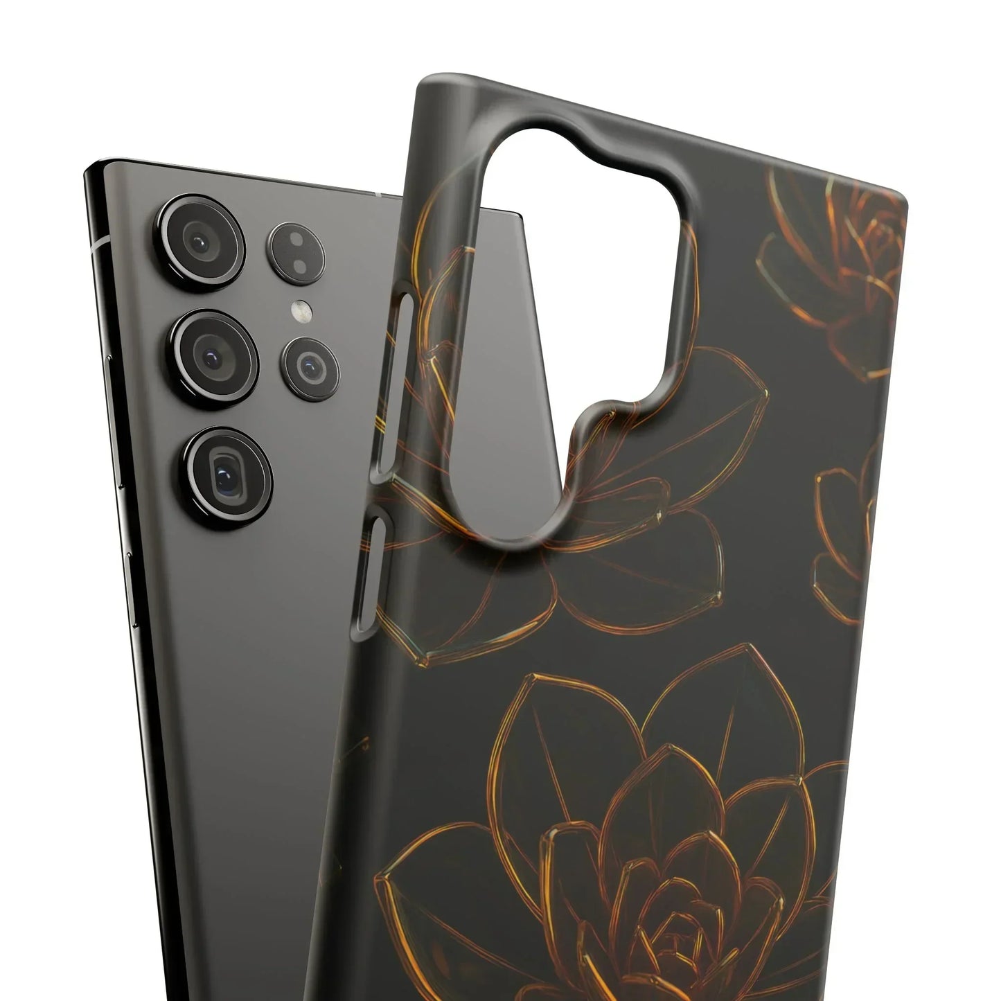 Glass Flower Phone Case for iPhone 7-16 and Galaxy S10-S24 Models
