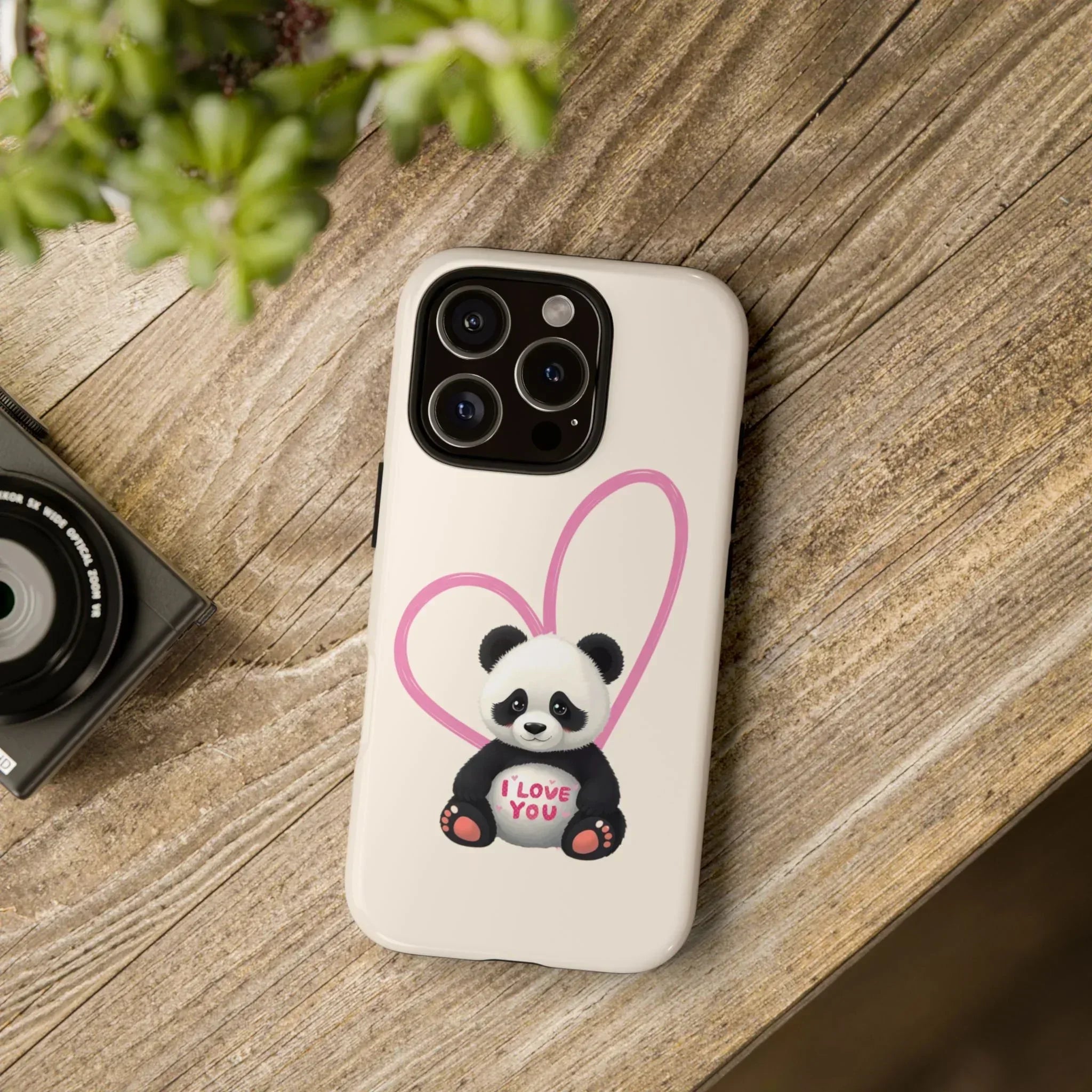 Cute Panda Heart Love Phone Case for iPhone 8-16 - KARARMDESIGN