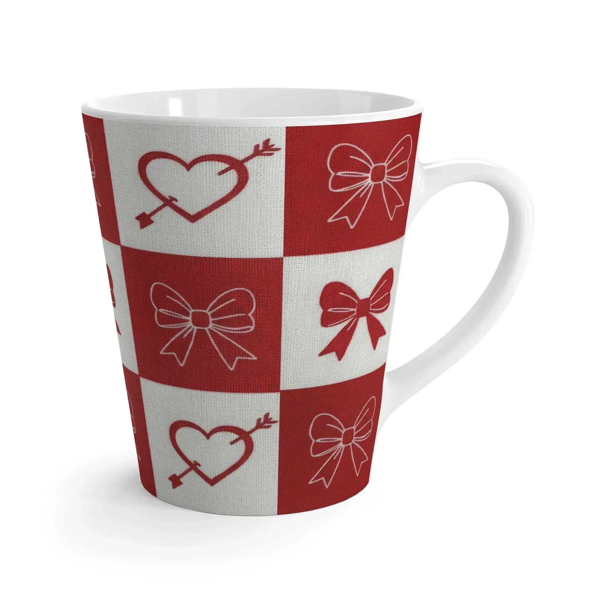 Sweetheart Check Latte Mug 12oz - KARARMDESIGN