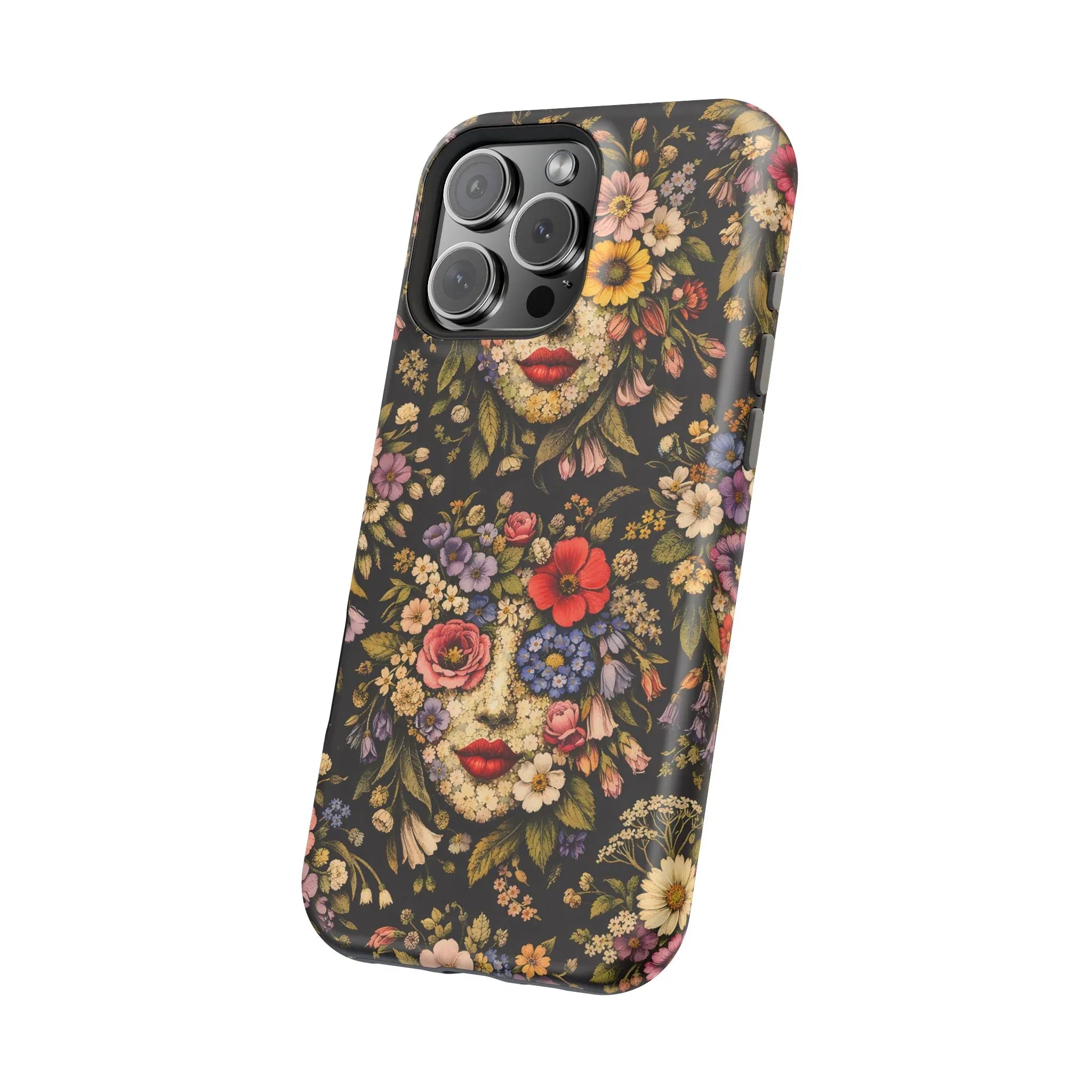 Vintage Flower Face Phone Case for iPhone 13-17 - KARARMDESIGN