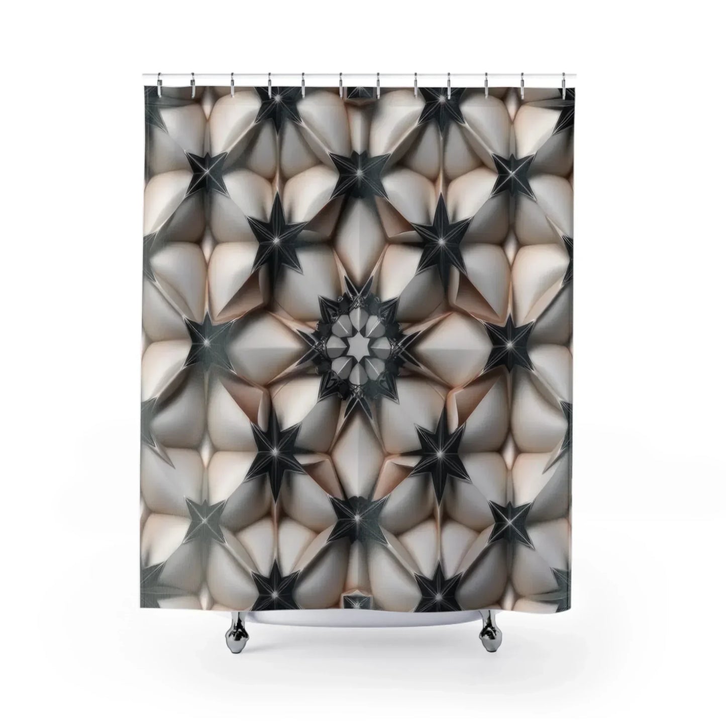 Geometric Elegance and Modern Bathroom Shower Curtain - KarArmDesign