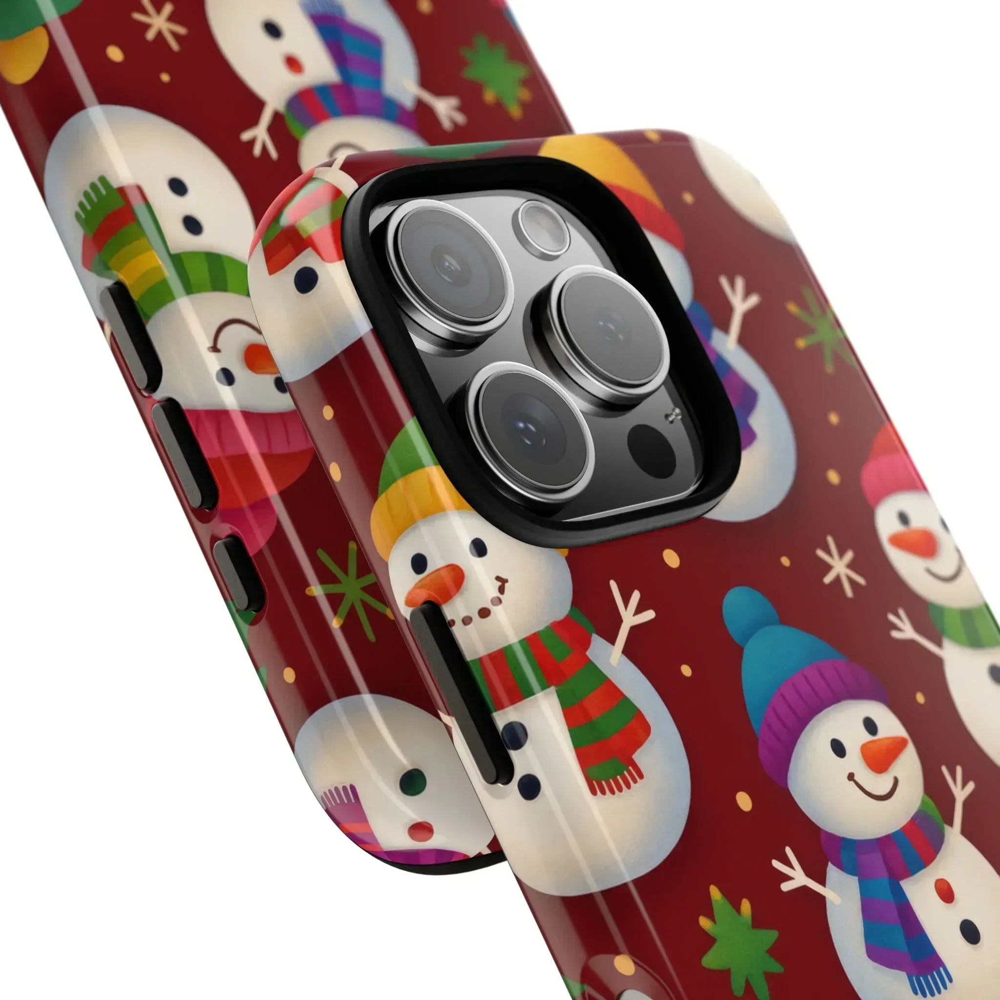 Festive Snowmen Parade Phone Case for iPhone 11–17 and Galaxy S10–S25 - KARARMDESIGN