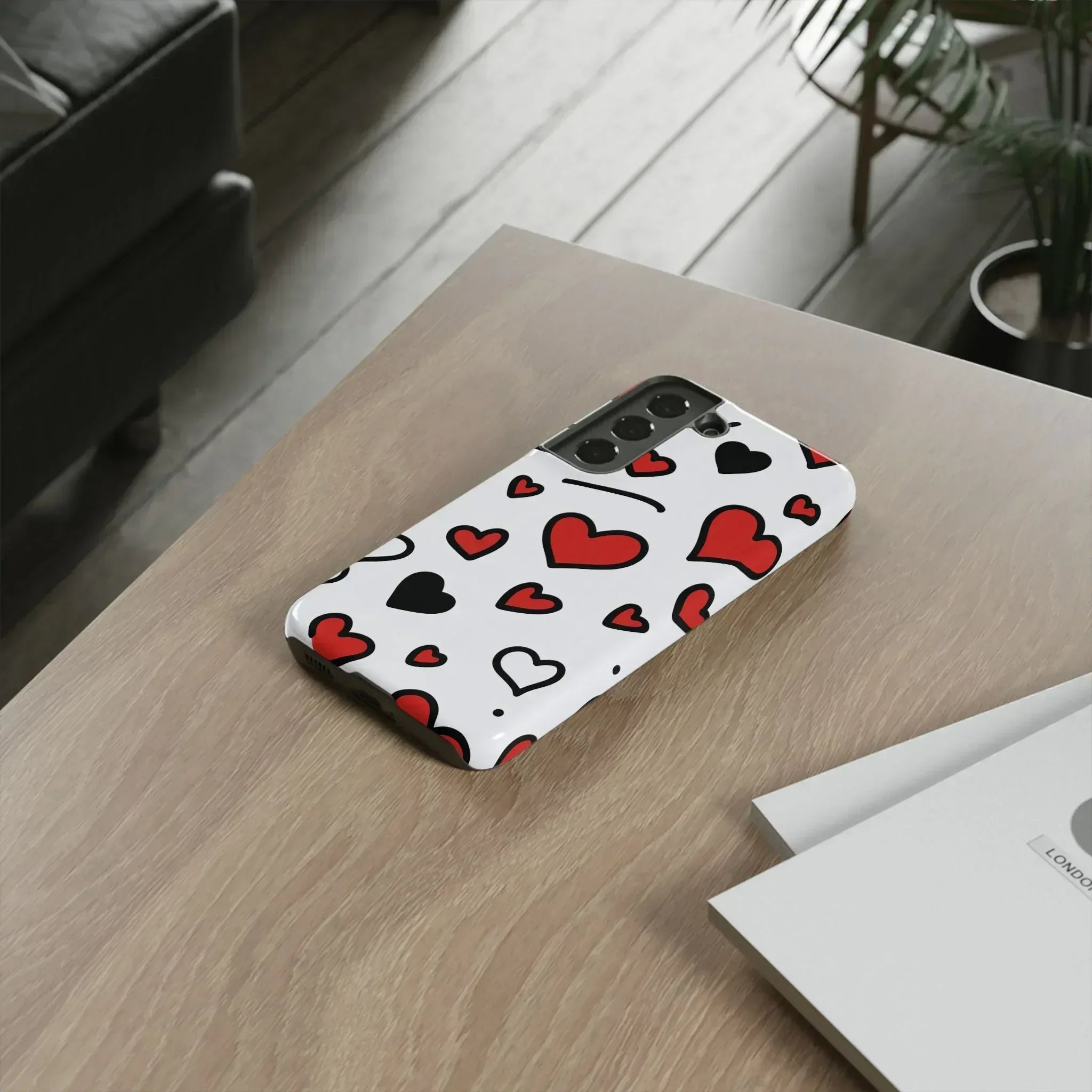 Scattered Hearts Phone Case for iPhone 11-17 and Galaxy S10-S25 - KARARMDESIGN