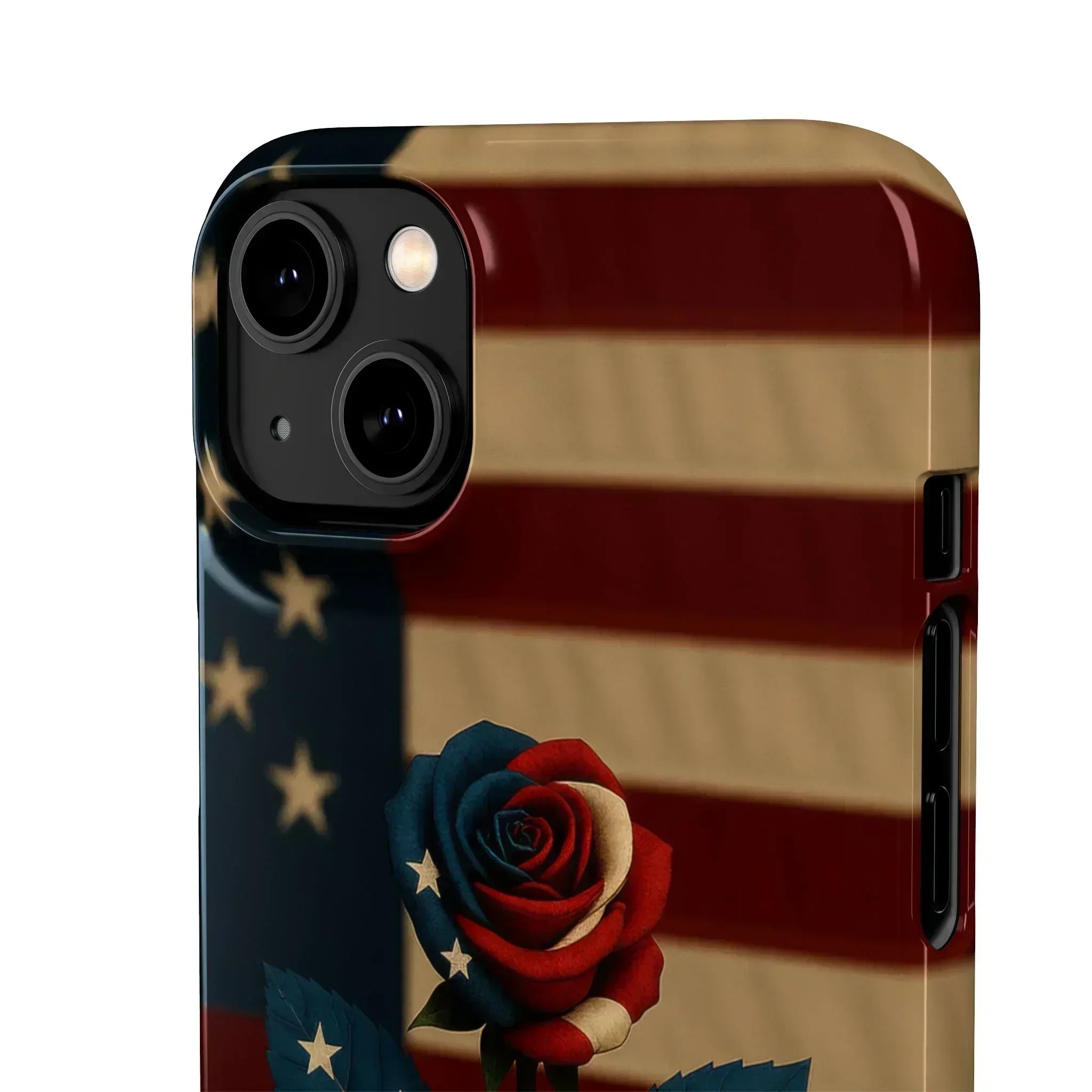 American Rose Flag Phone Case for iPhone 8-16 and Galaxy S10-S24 - KARARMDESIGN