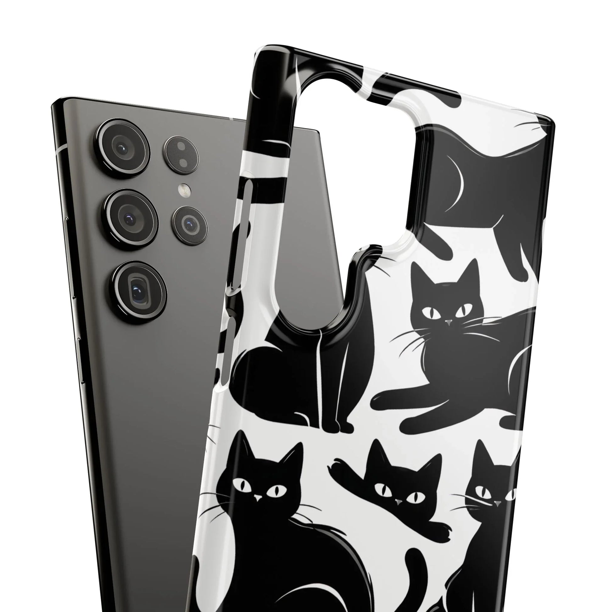 Black Cats Phone Case for iPhone 11-17 and Galaxy S20-S25 - KARARMDESIGN