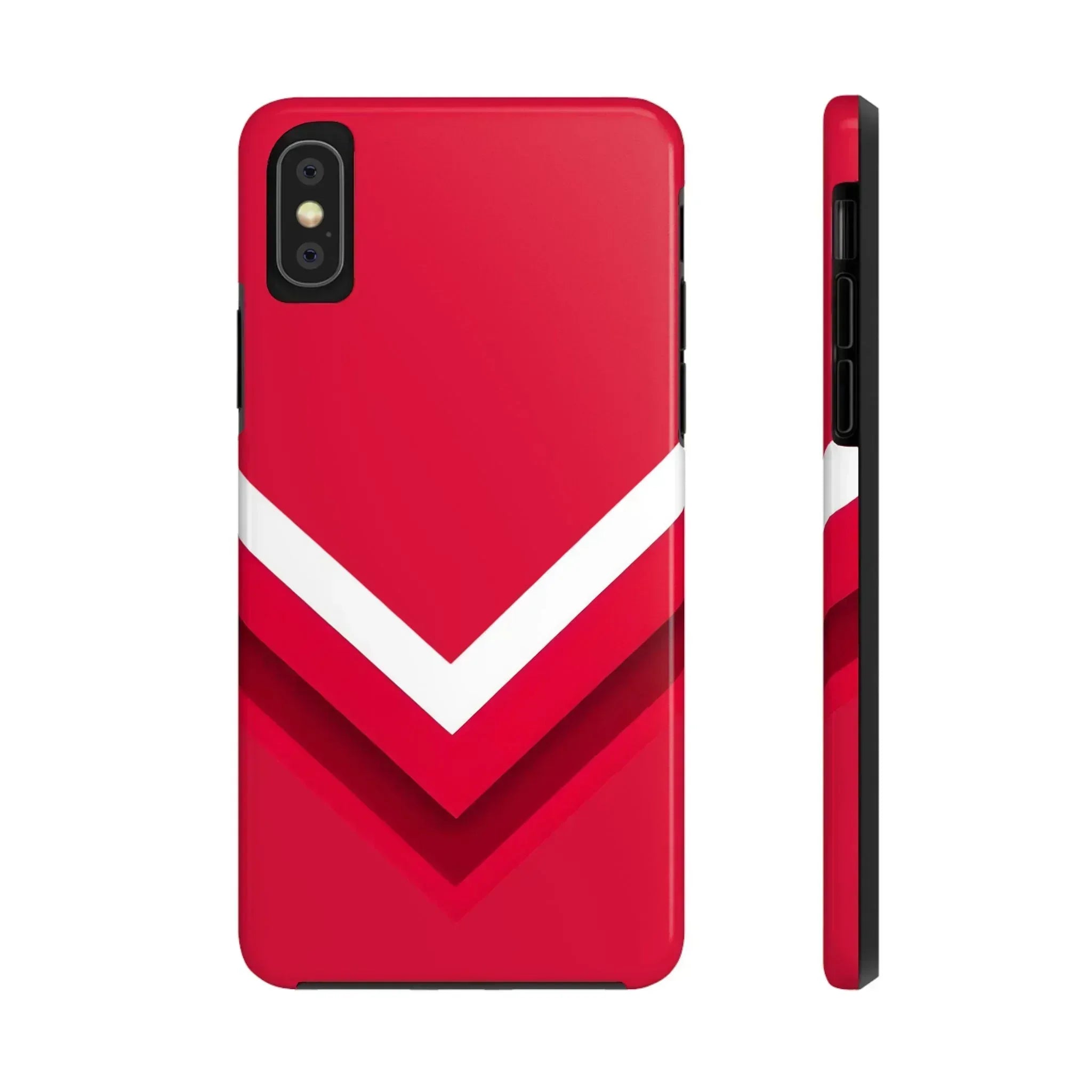Red Chevron Armor Phone Case for iPhone 11–16 & Galaxy S21–S24 - KARARMDESIGN