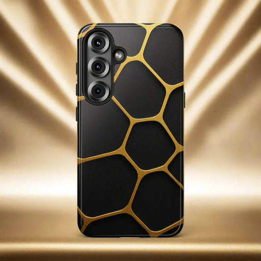 Golden Cellscape Phone Case for iPhone 8-16 and Galaxy S10-S25 Models - KarArmDesign