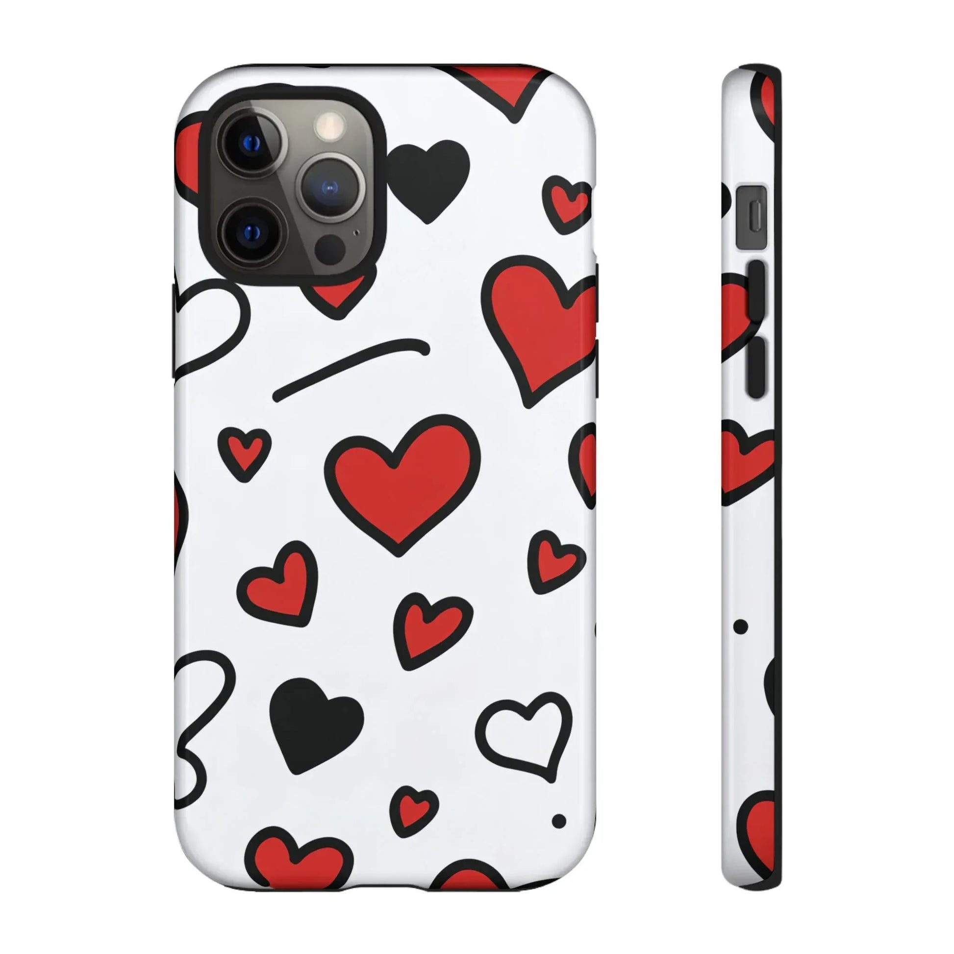 Scattered Hearts Phone Case for iPhone 11-17 and Galaxy S10-S25 - KARARMDESIGN
