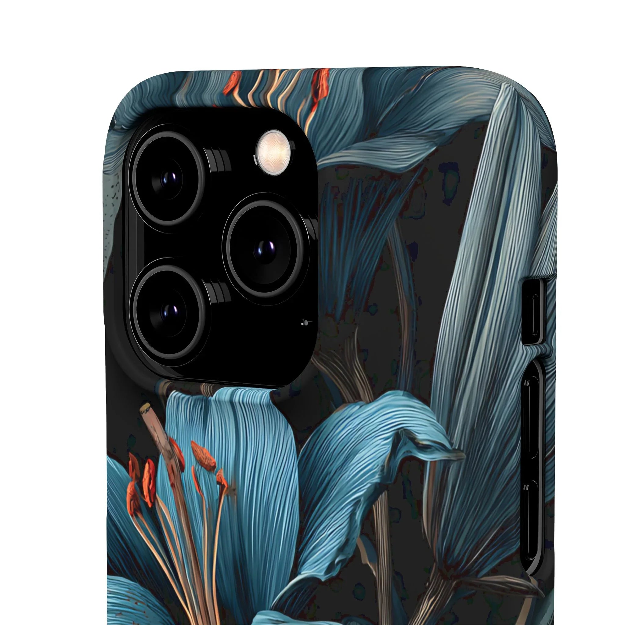 Blue Lily Floral Phone Case for iPhone 11-17 and Galaxy S20-S25 - KARARMDESIGN