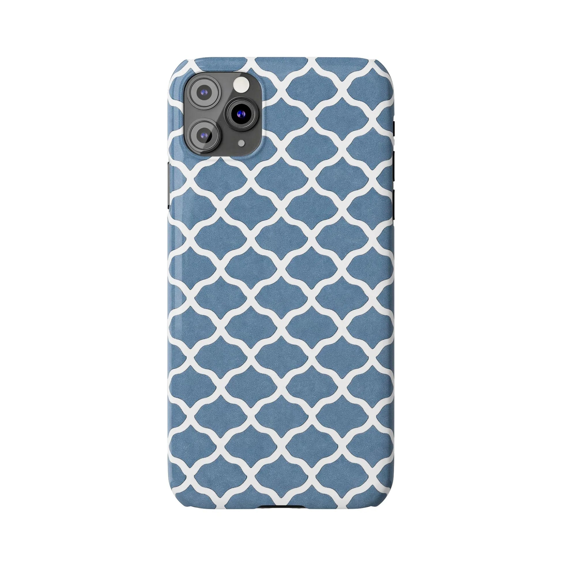 Azure Lattice Pattern Phone Case Slim Phone Cases for iPhone 11-17 - KARARMDESIGN