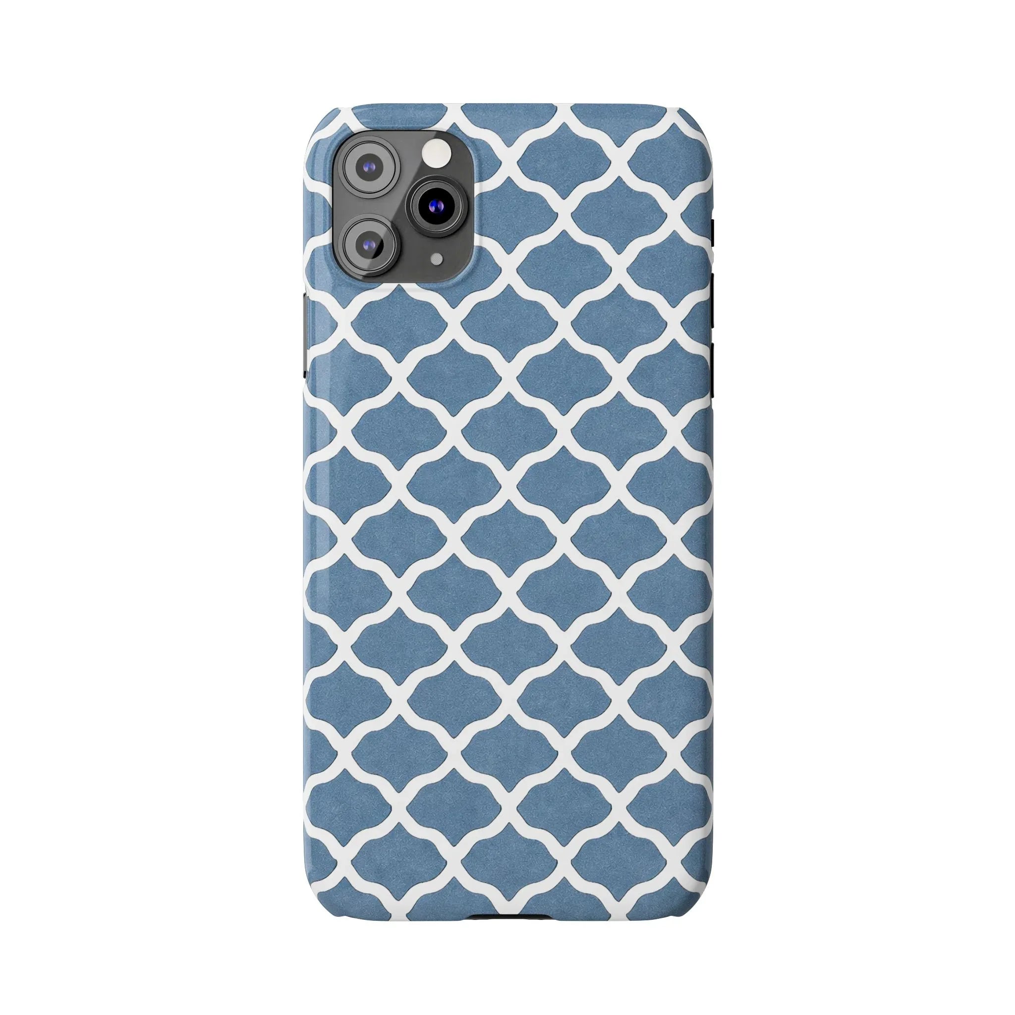 Azure Lattice Pattern Phone Case Slim Phone Cases for iPhone 11-17 - KARARMDESIGN