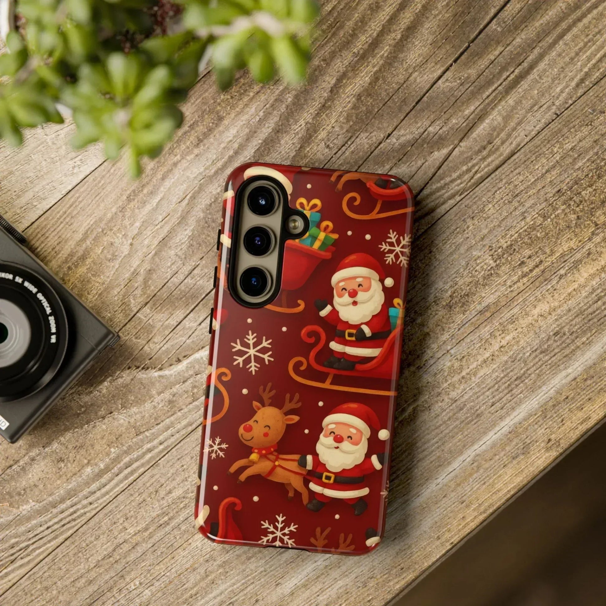 Santa Sleigh Ride Phone Case for iPhone 11-17 and Galaxy S10-S25 - KARARMDESIGN
