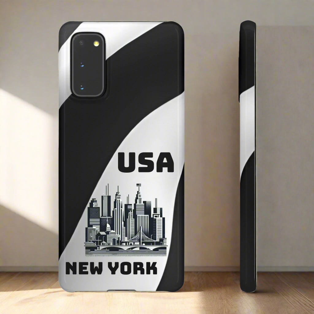 Monochrome New York City Skyline Phone Case for iPhone, Galaxy & Pixel - KarArmDesign