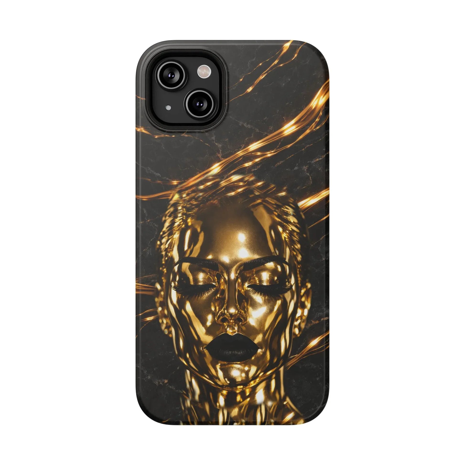 Luxury Gold Portrait Phone Case for iPhone 11-17 and Galaxy S21-S25 - KARARMDESIGN