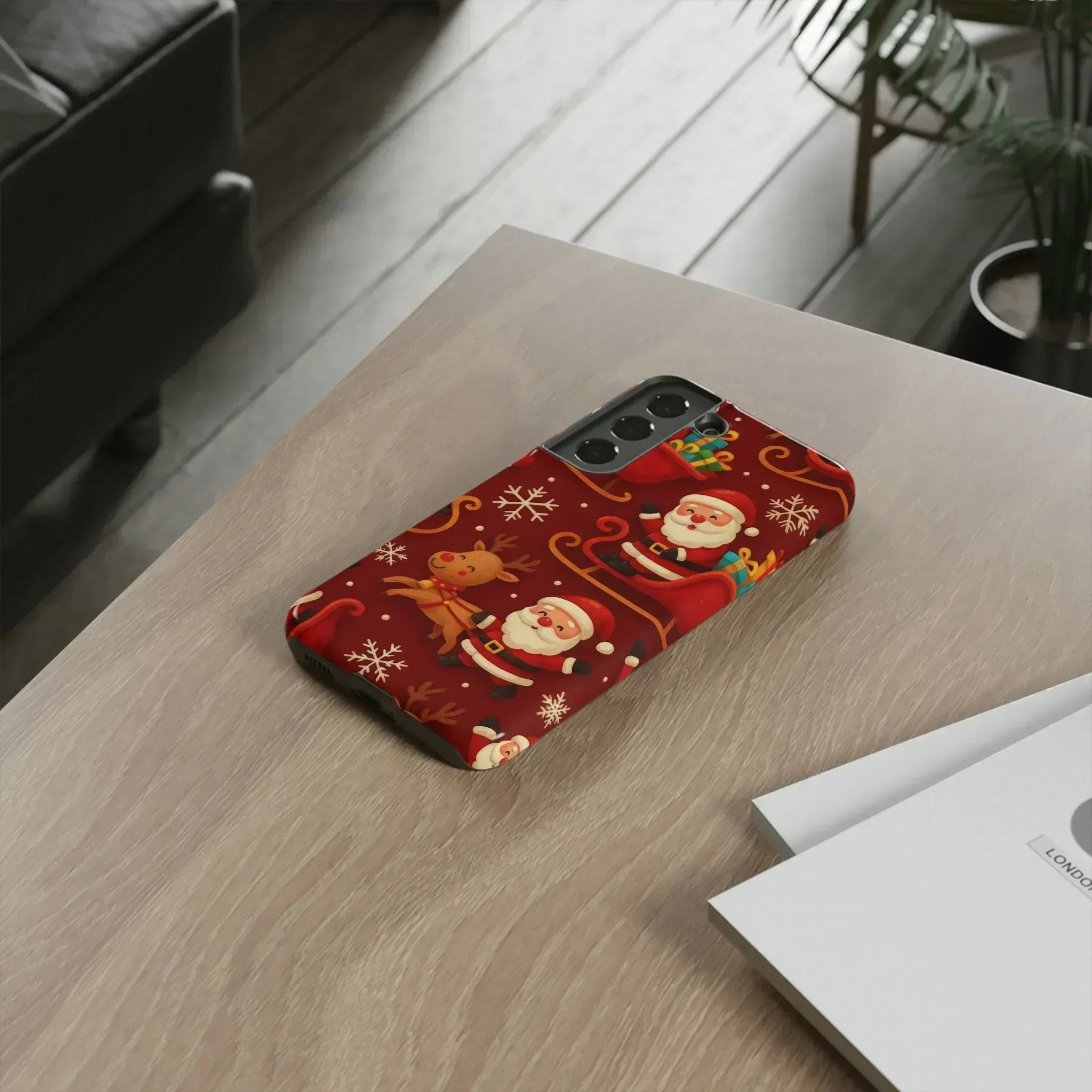 Santa Sleigh Ride Phone Case for iPhone 11-17 and Galaxy S10-S25 - KARARMDESIGN