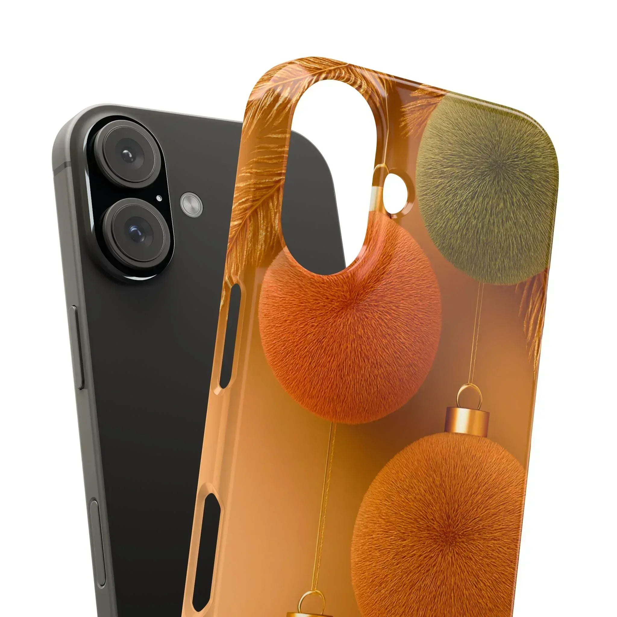 Golden Fuzz Ornaments Phone Case for iPhone 11-17 - KARARMDESIGN